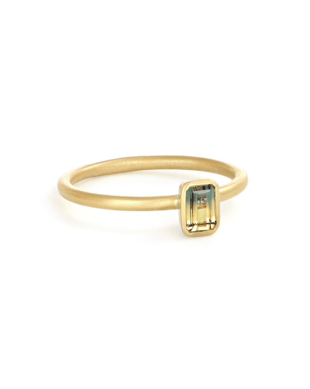 Bicolor Sapphire Solitaire Stacking Ring