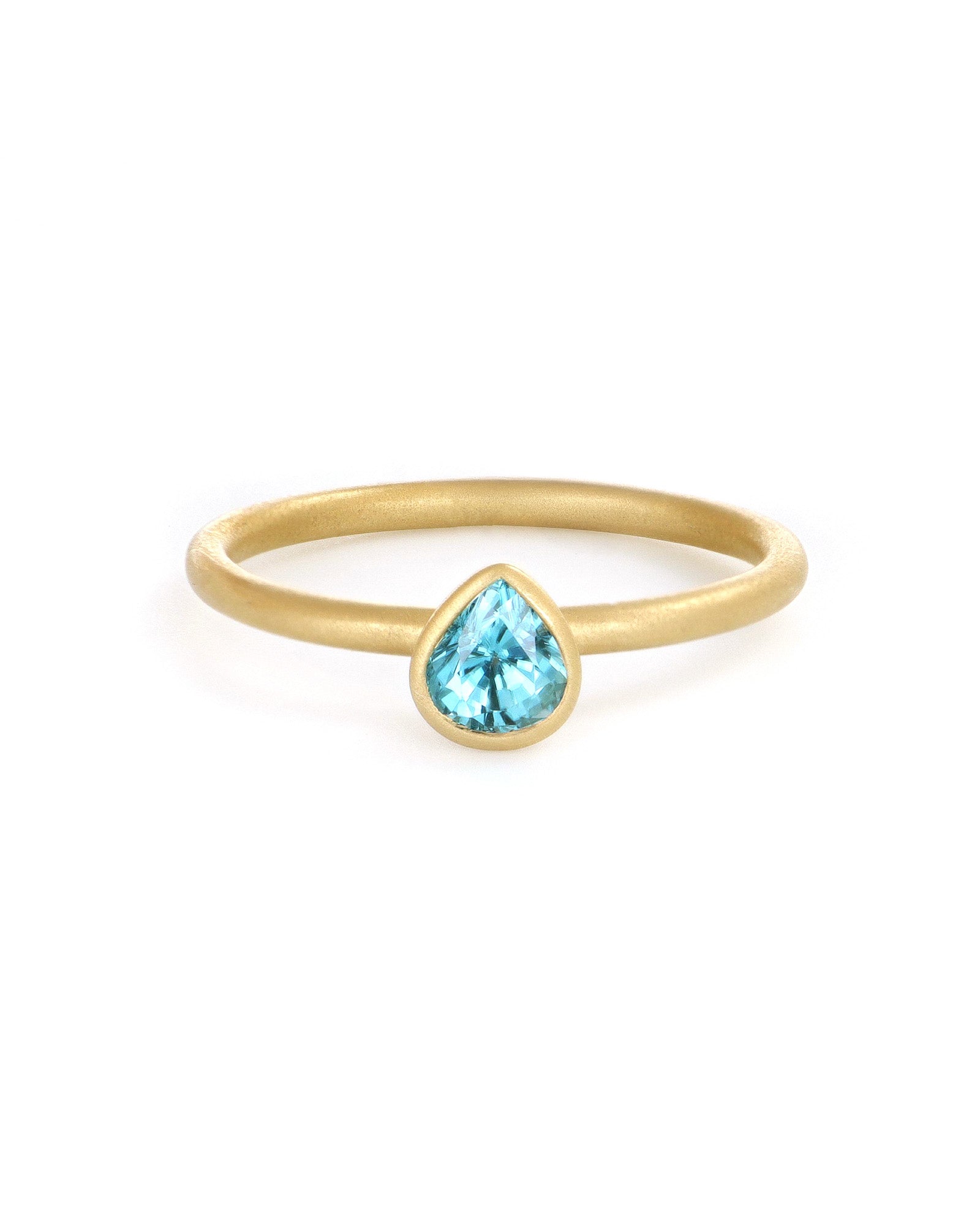 Blue Zircon Solitaire Stacking Ring