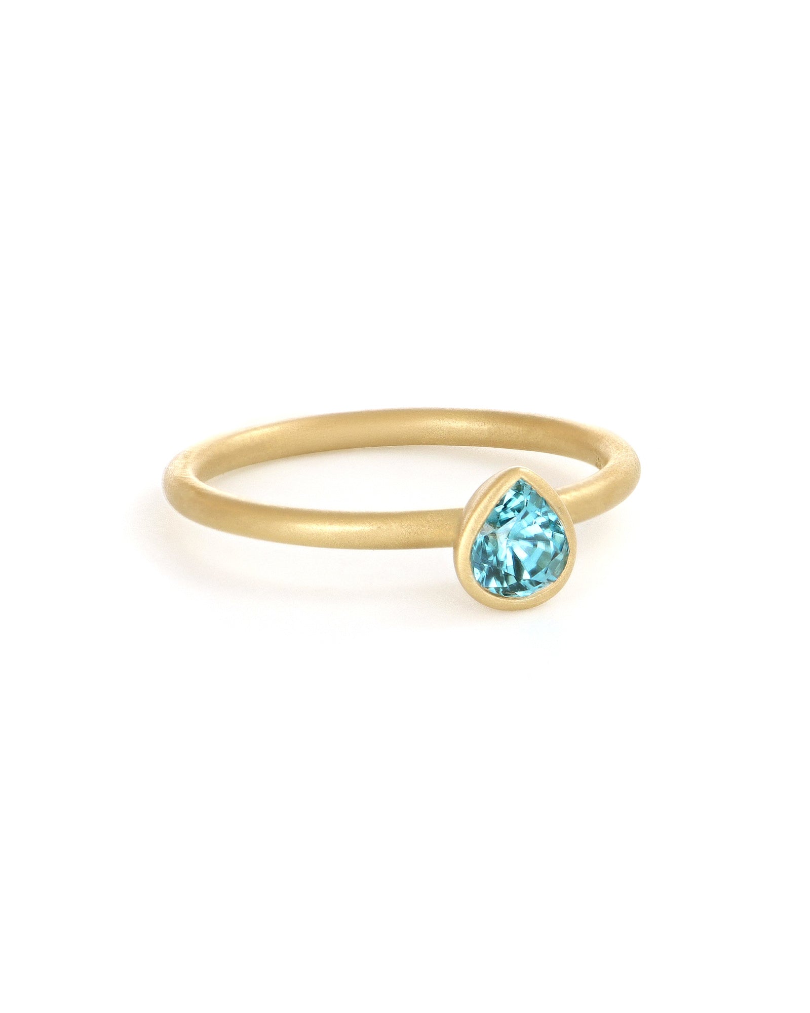 Blue Zircon Solitaire Stacking Ring