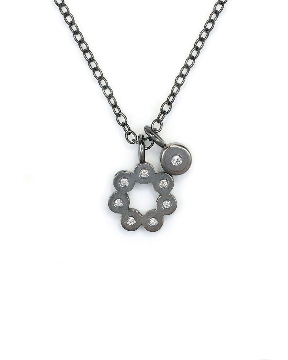 Flower and Dot Charms with Diamonds