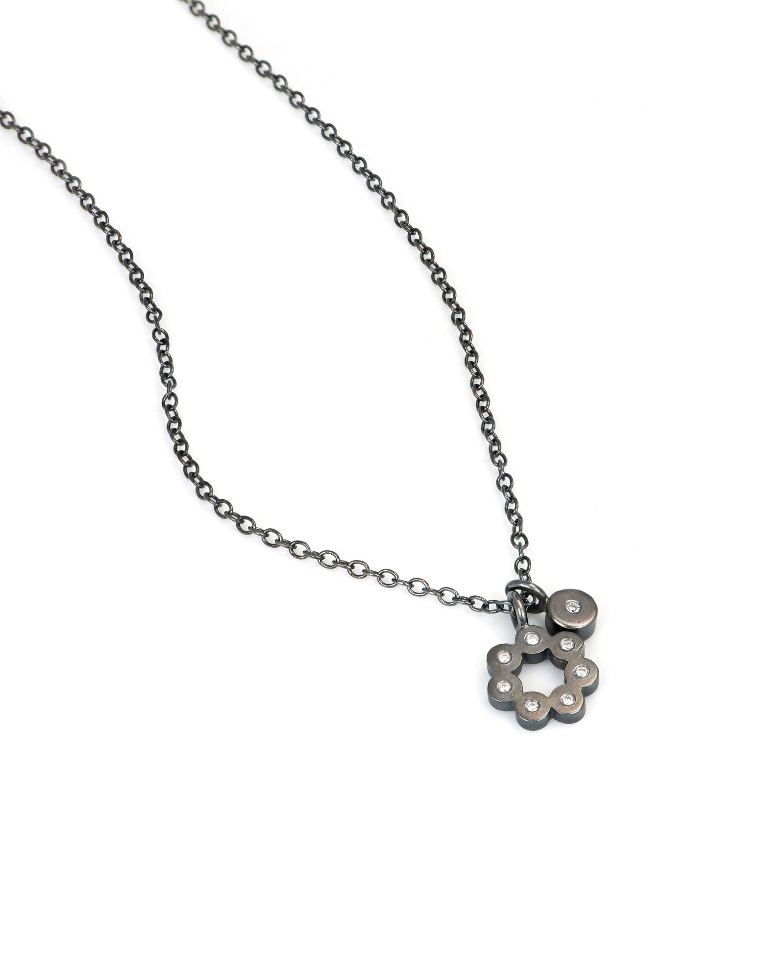 Flower and Dot Charms with Diamonds