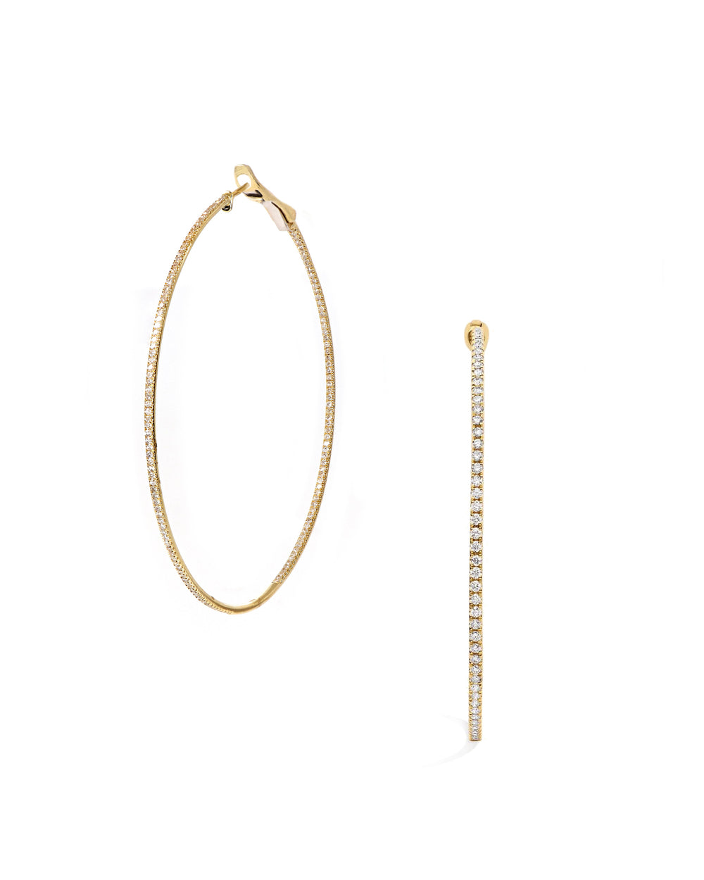 14ky 0.89ctw Natural Diamond Hoop Earrings