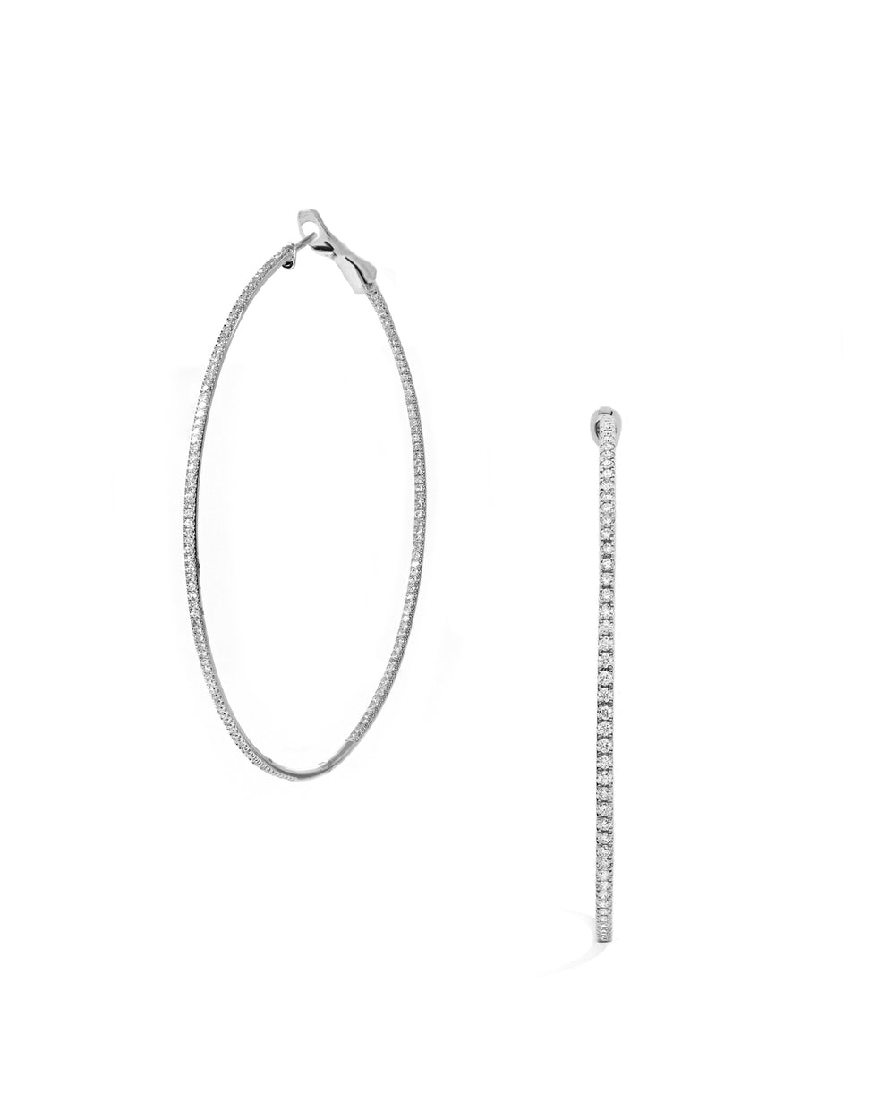 14kw 0.86ctw Natural Diamond Hoop Rarrings