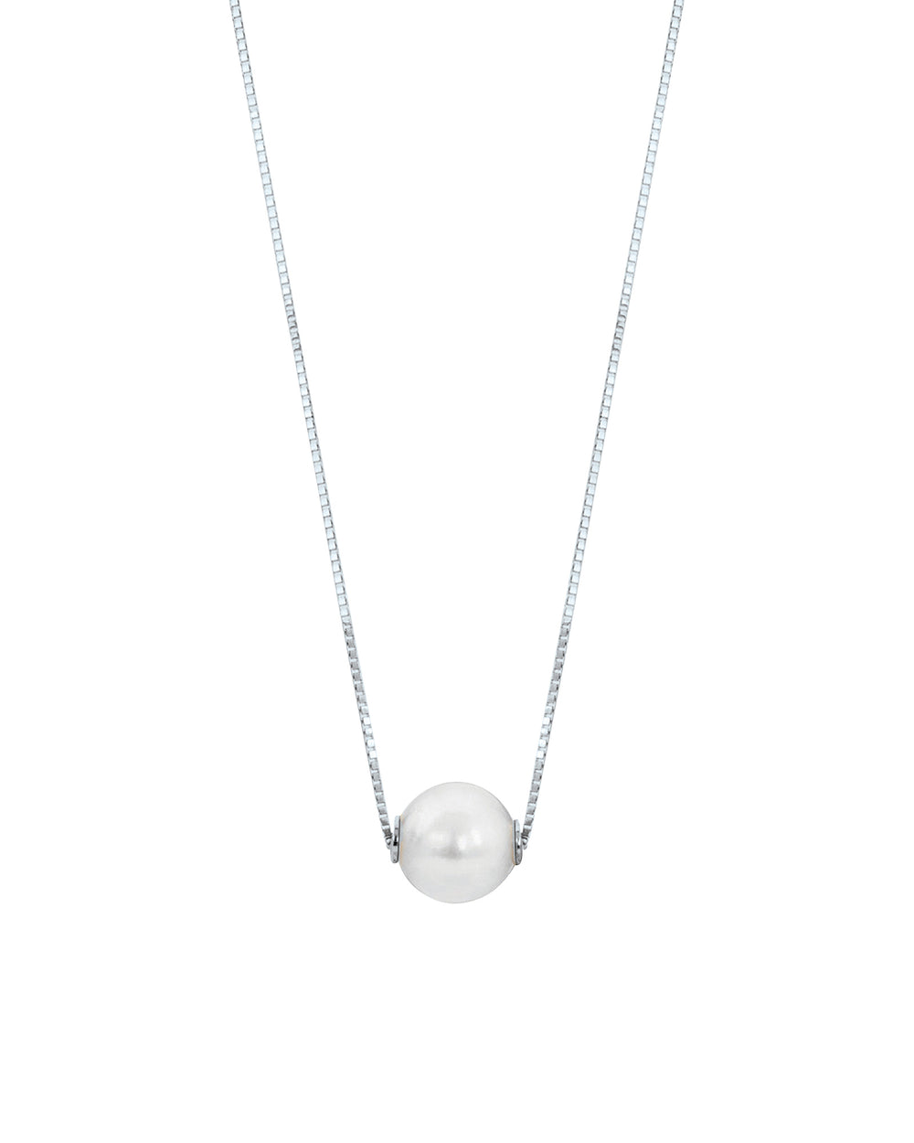 Akoya Pearl Solitaire White Gold Necklace