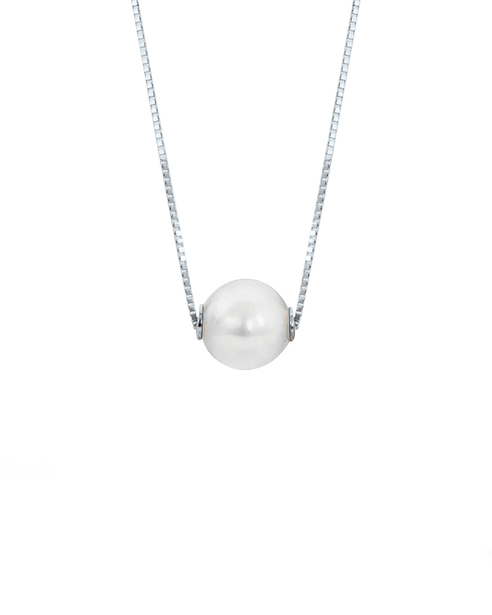 Akoya Pearl Solitaire White Gold Necklace