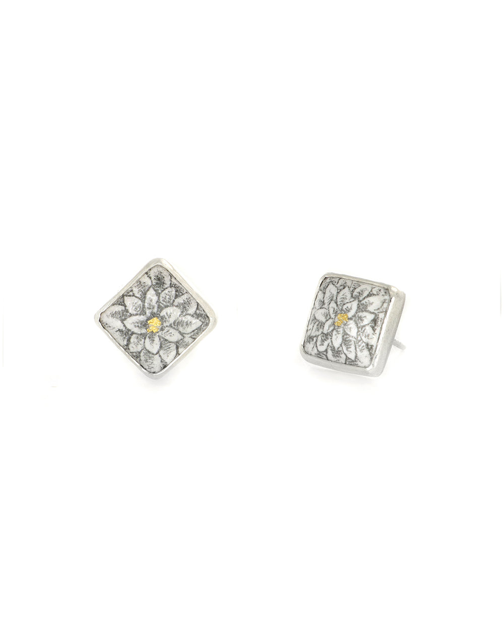 Square Chrysanthemum Earrings