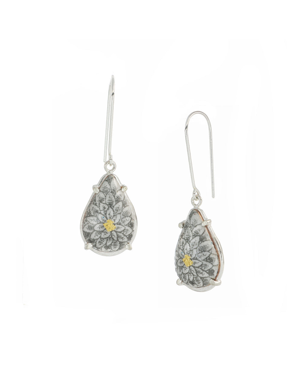 Teardrop Chrysanthemum Dangle earrings