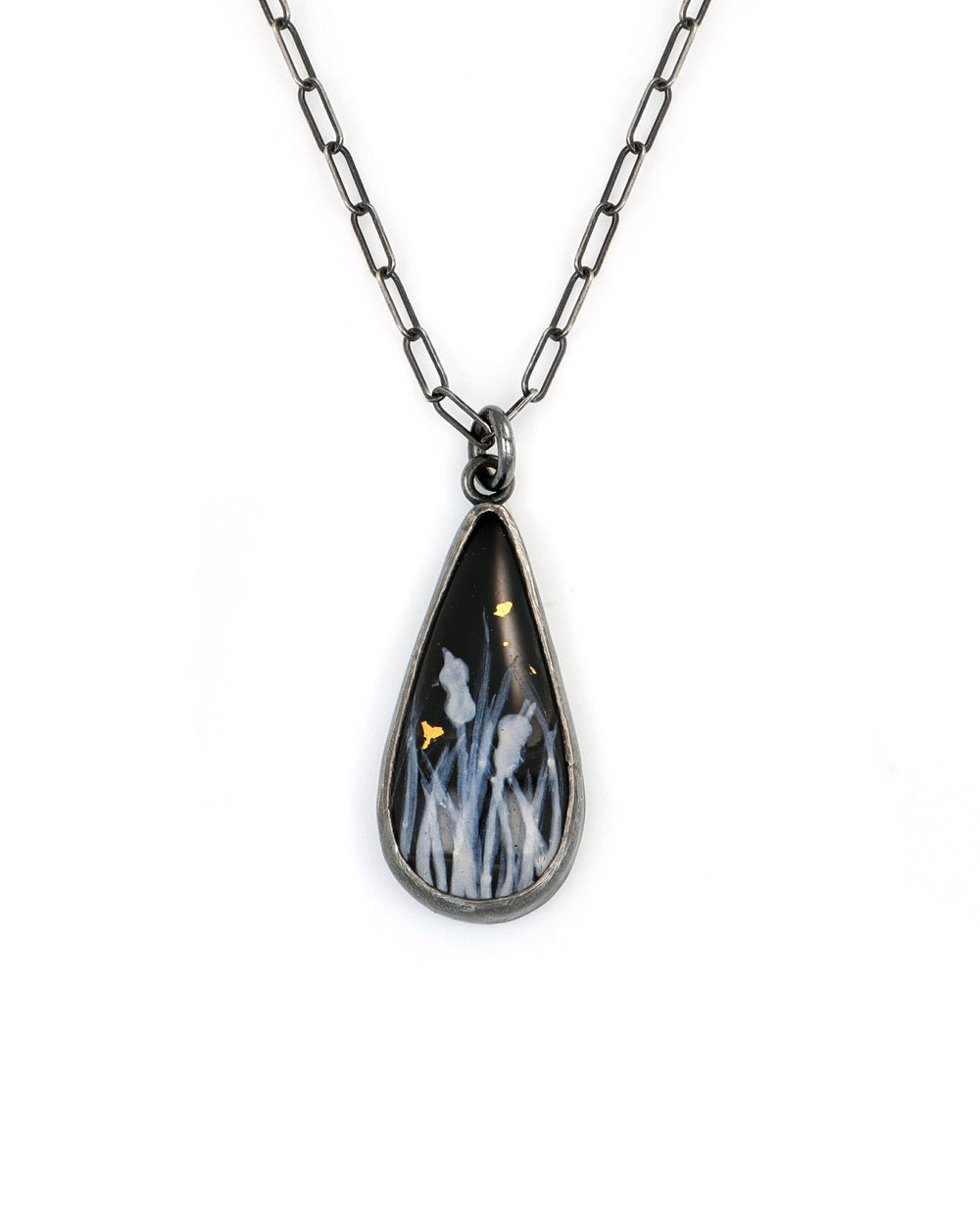 Elongated Teardrop Cattail Pendant