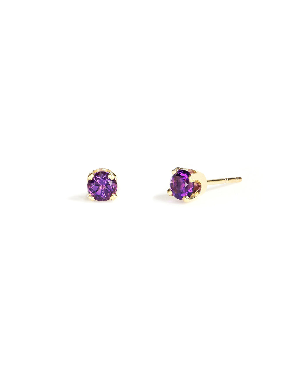 4mm Amethyst Stud Earrings