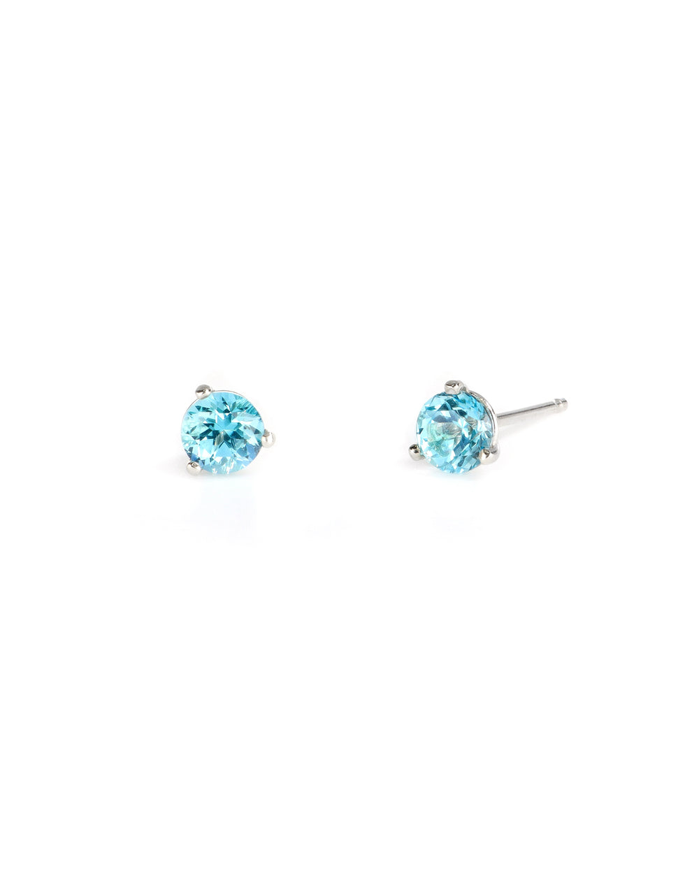 4mm Blue/Green Topaz Martini Stud Earrings