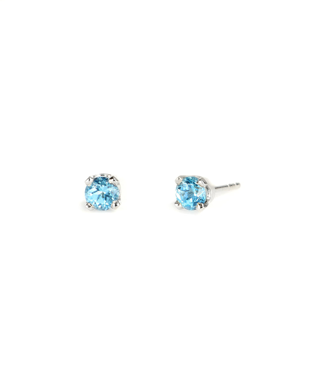 4mm Blue Topaz Stud Earrings