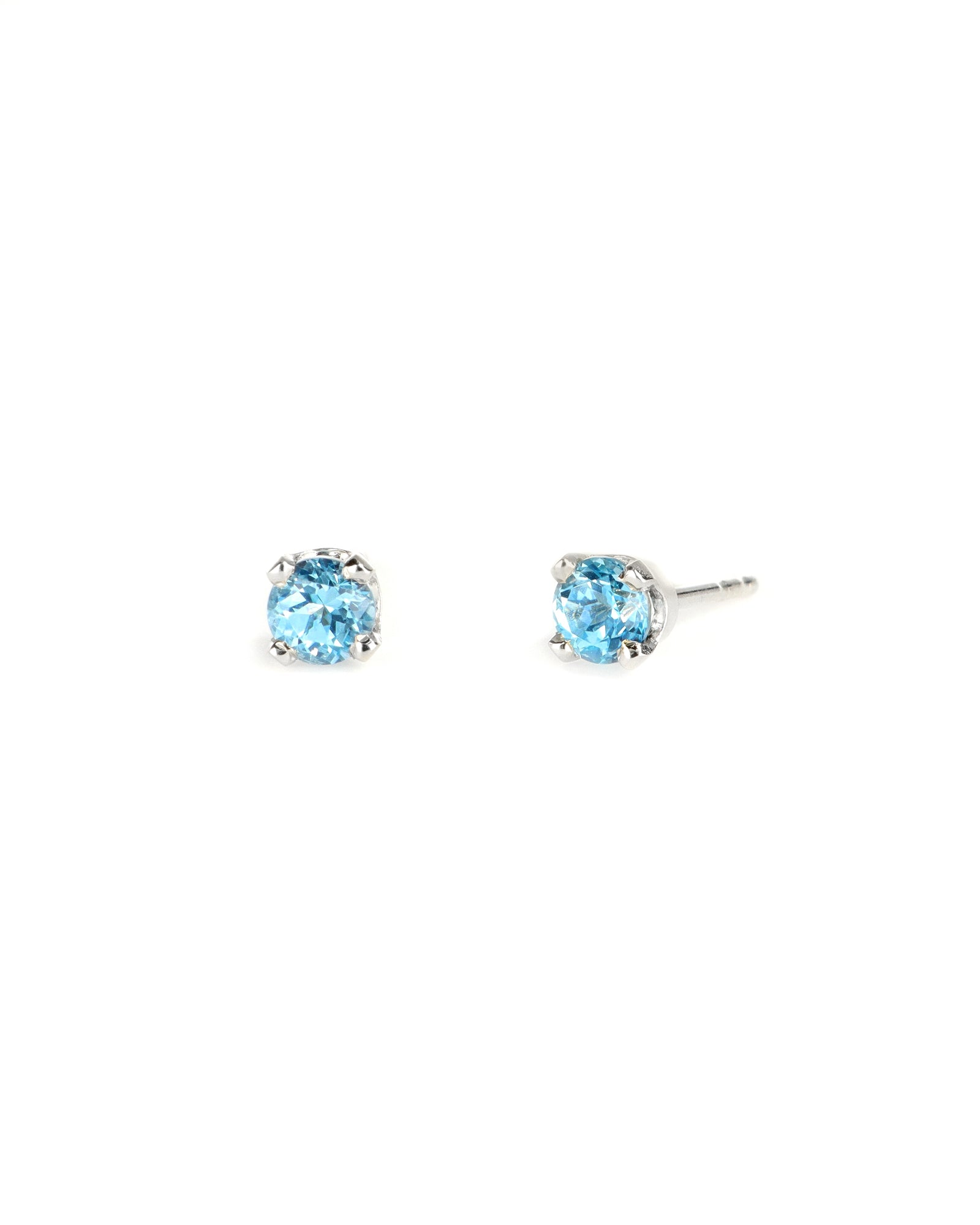 4mm Blue Topaz Stud Earrings
