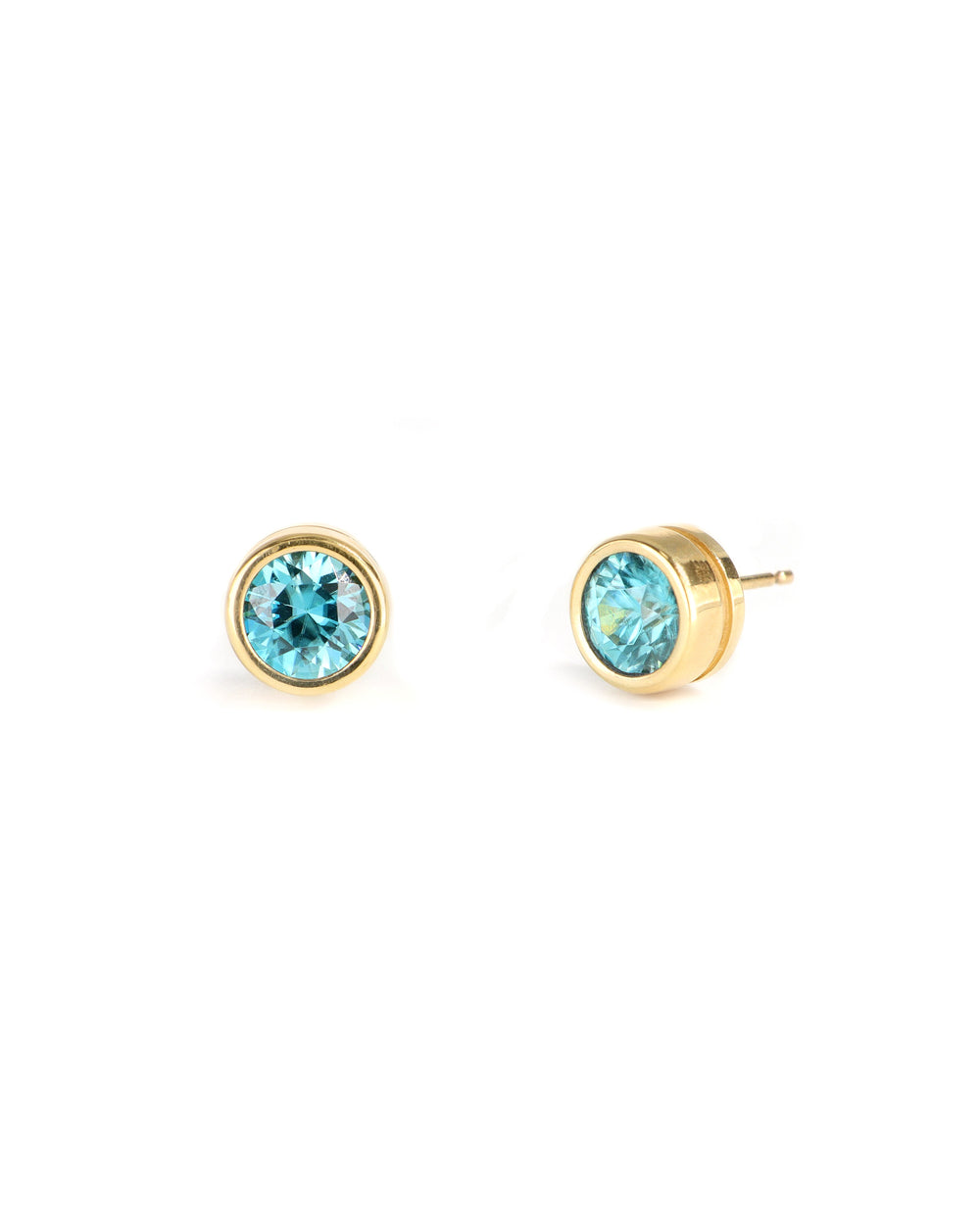 Blue Topaz Bezel Studs