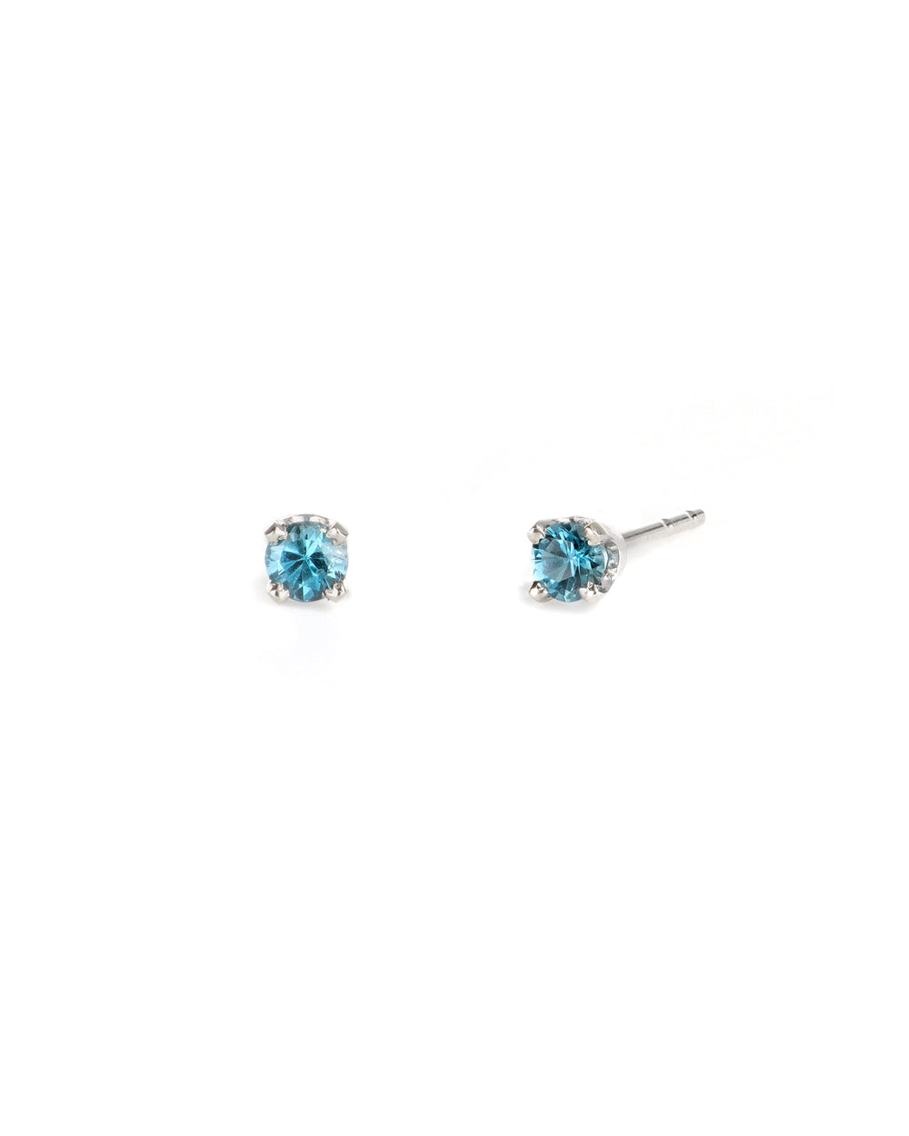 3mm Blue Topaz Stud Earrings