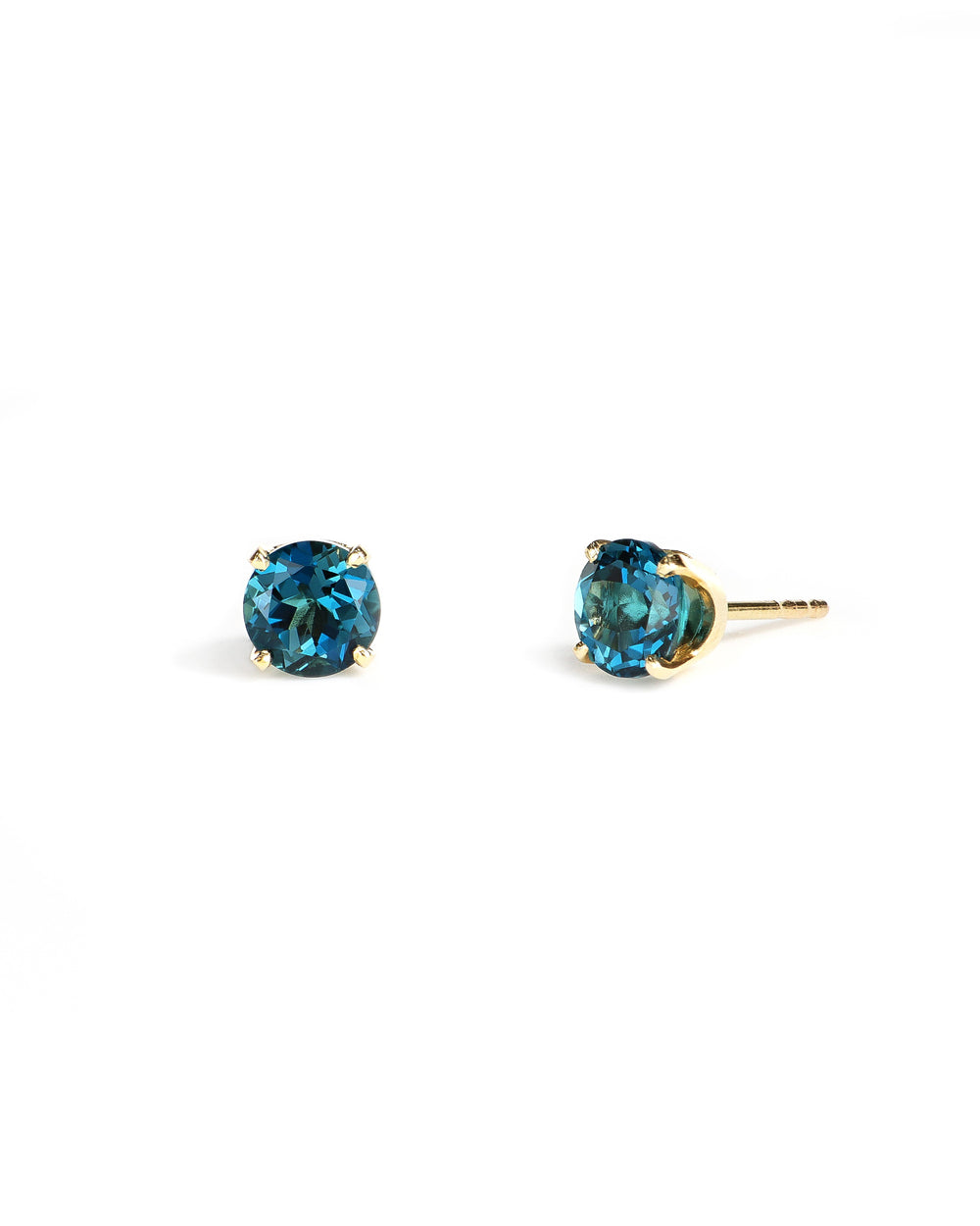 6mm Blue Topaz Stud Earrings