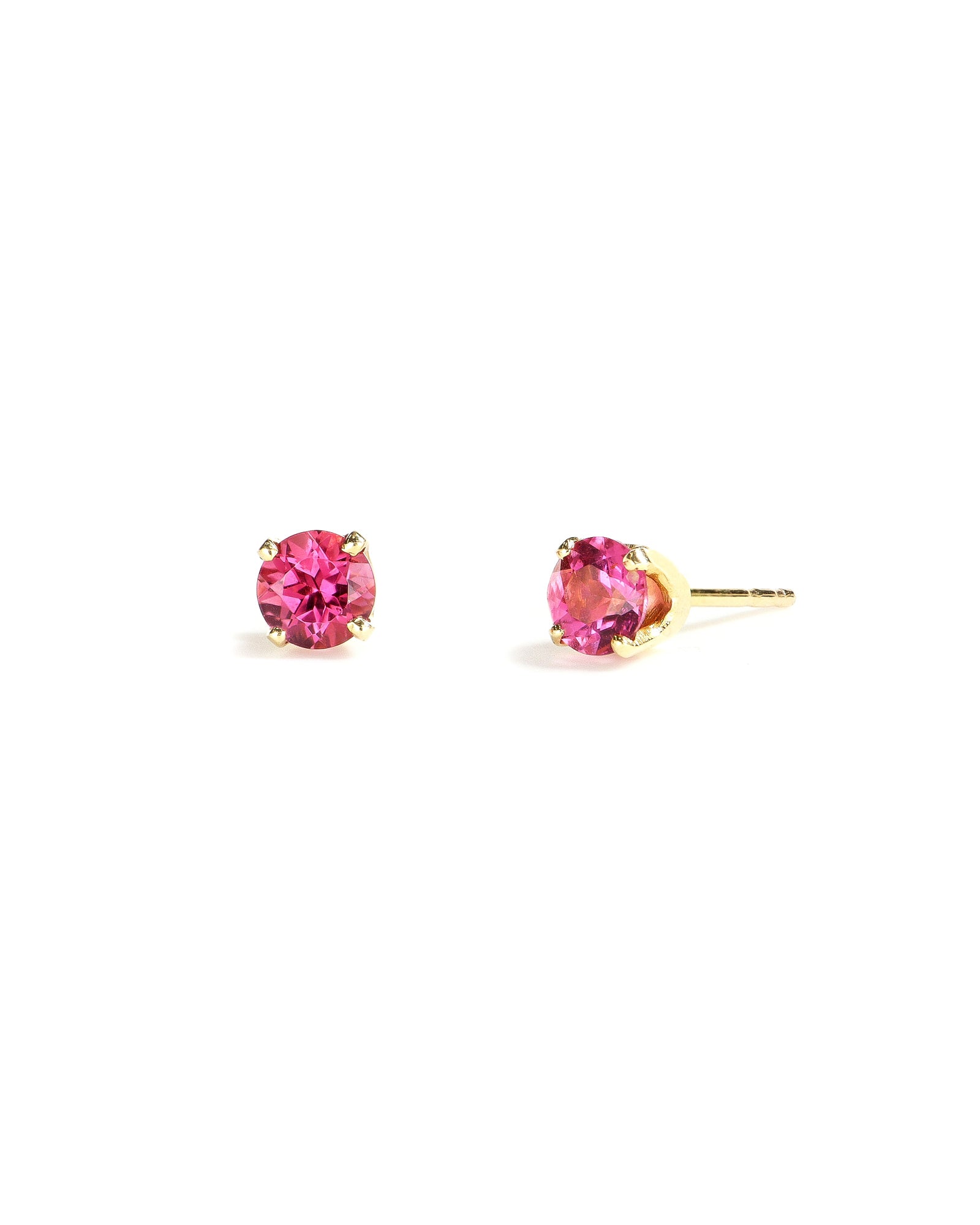 5mm Pink Tourmaline Studs