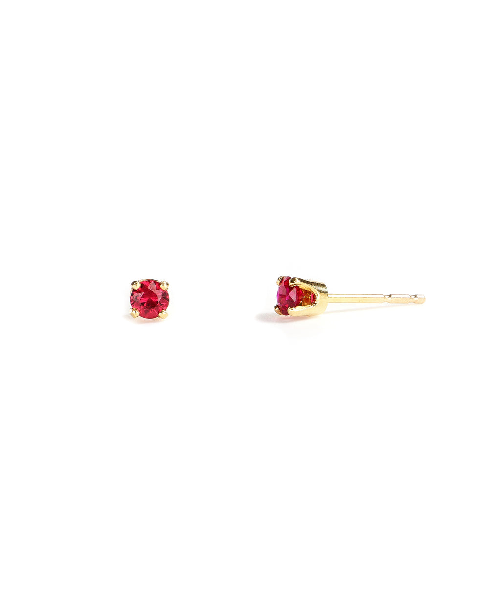 3mm Burma Ruby Stud Earrings