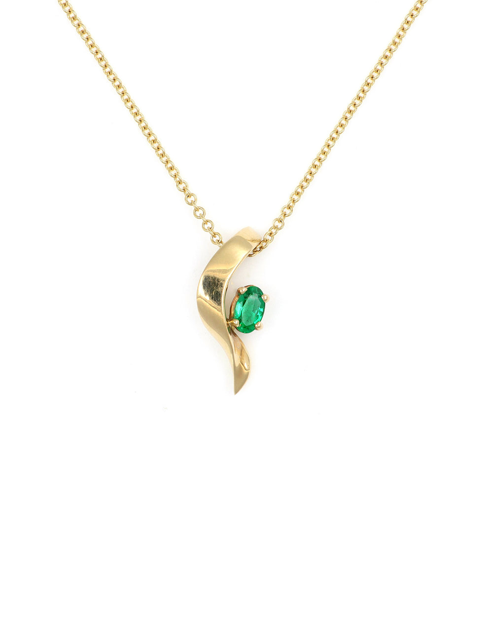 Freeform Emerald Pendant