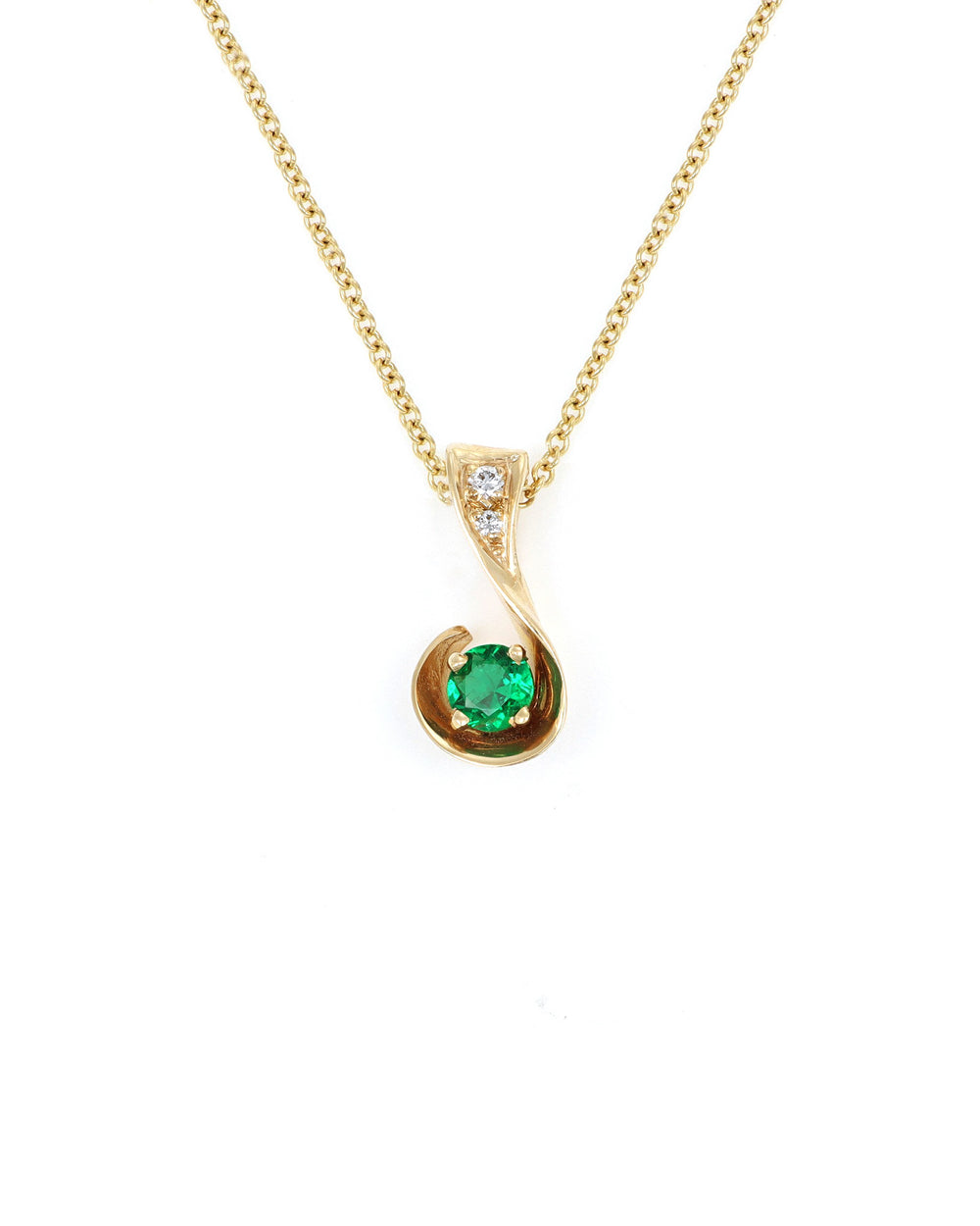 Curl Emerald Pendant