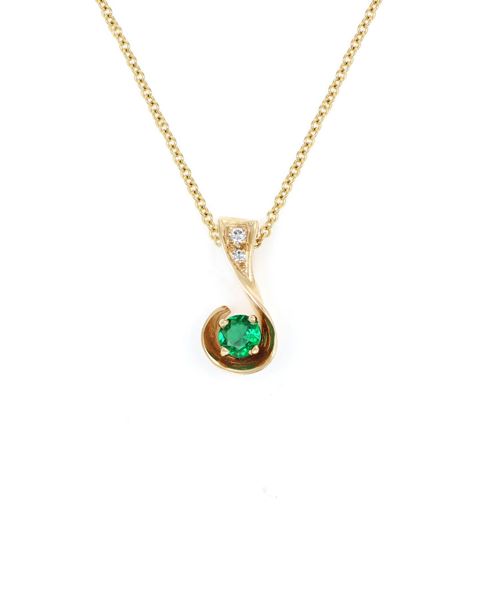 Curl Emerald Pendant