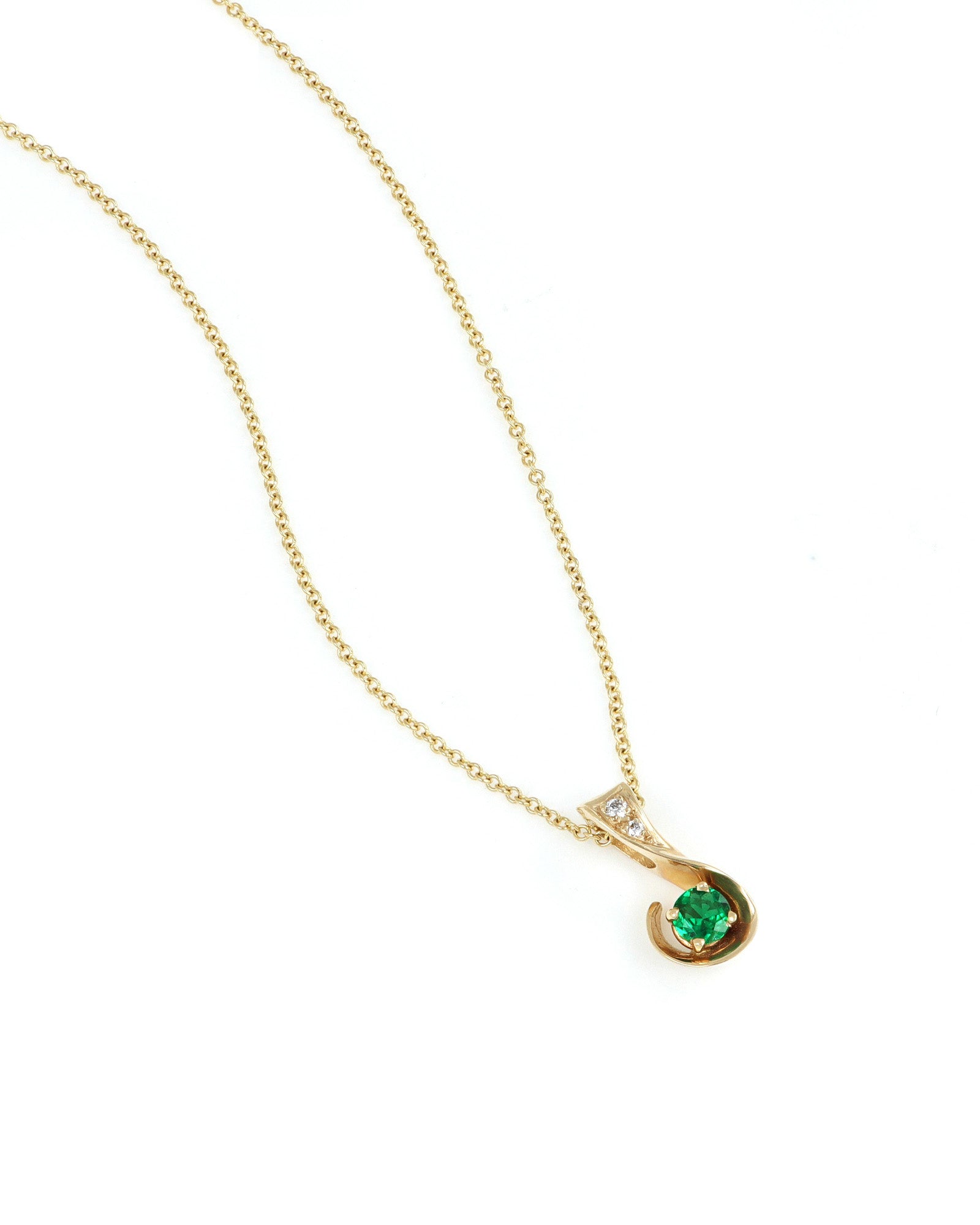 Curl Emerald Pendant