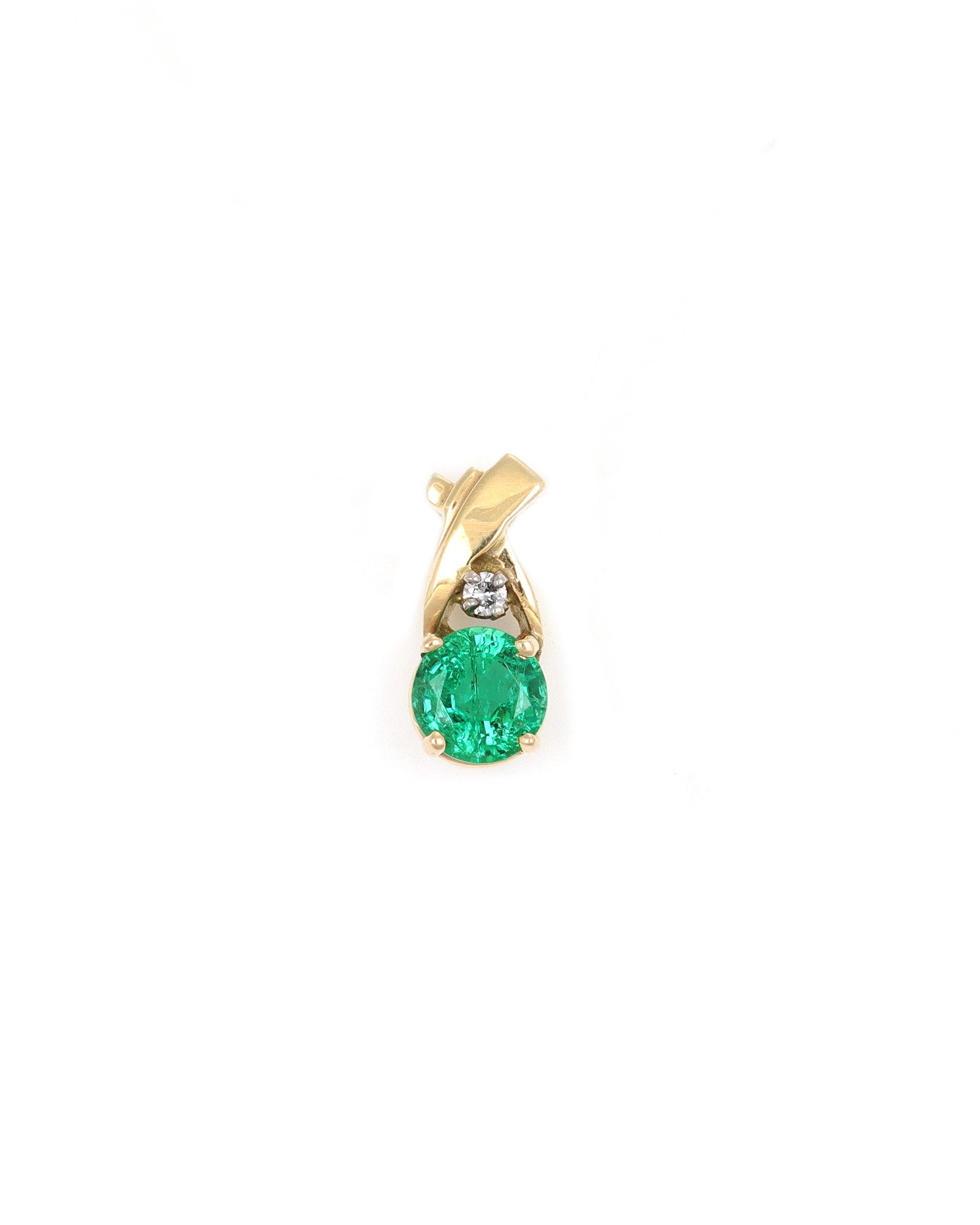 Emerald Pendant with Diamond Accents