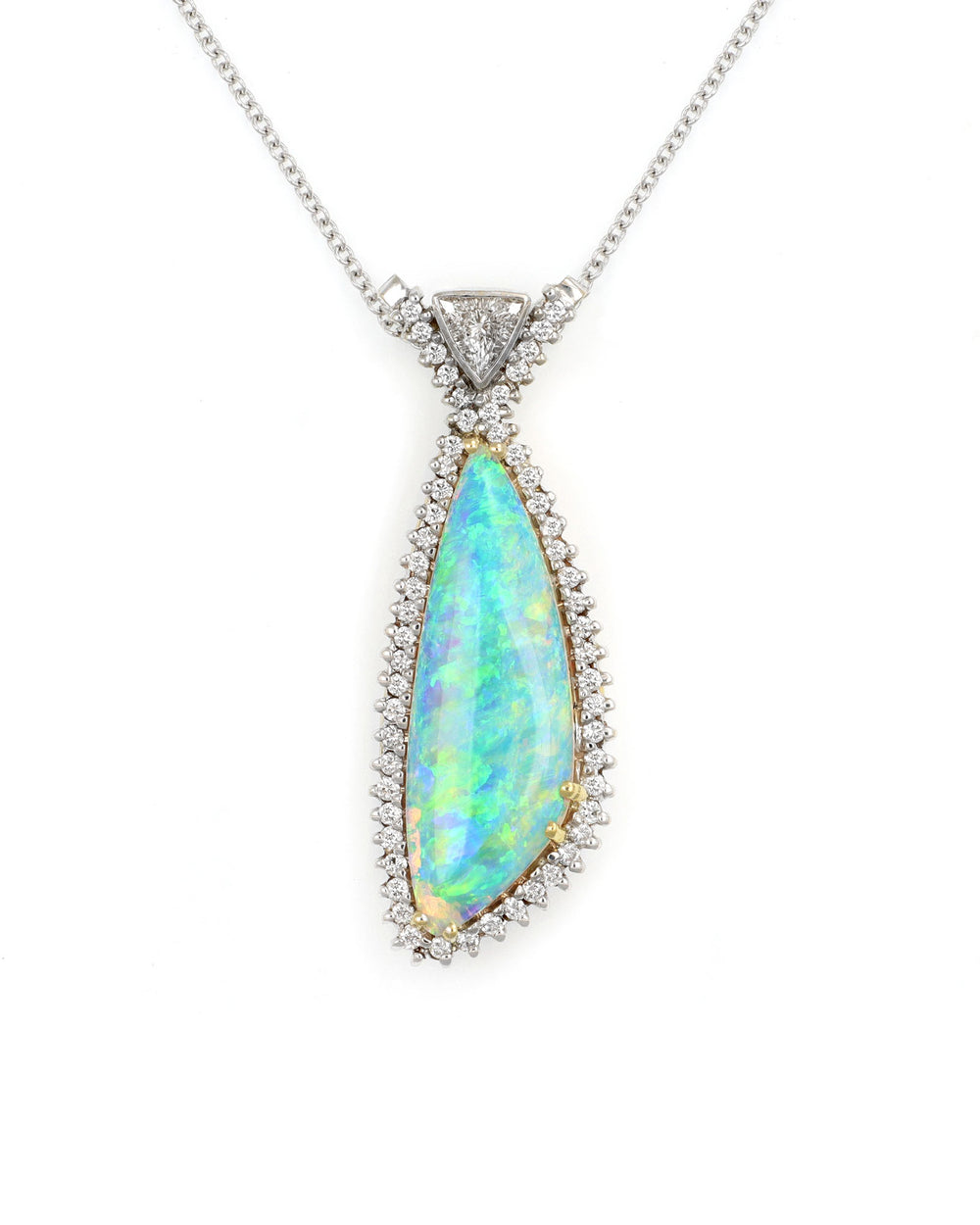 Free Form Opal with Diamond Accents
