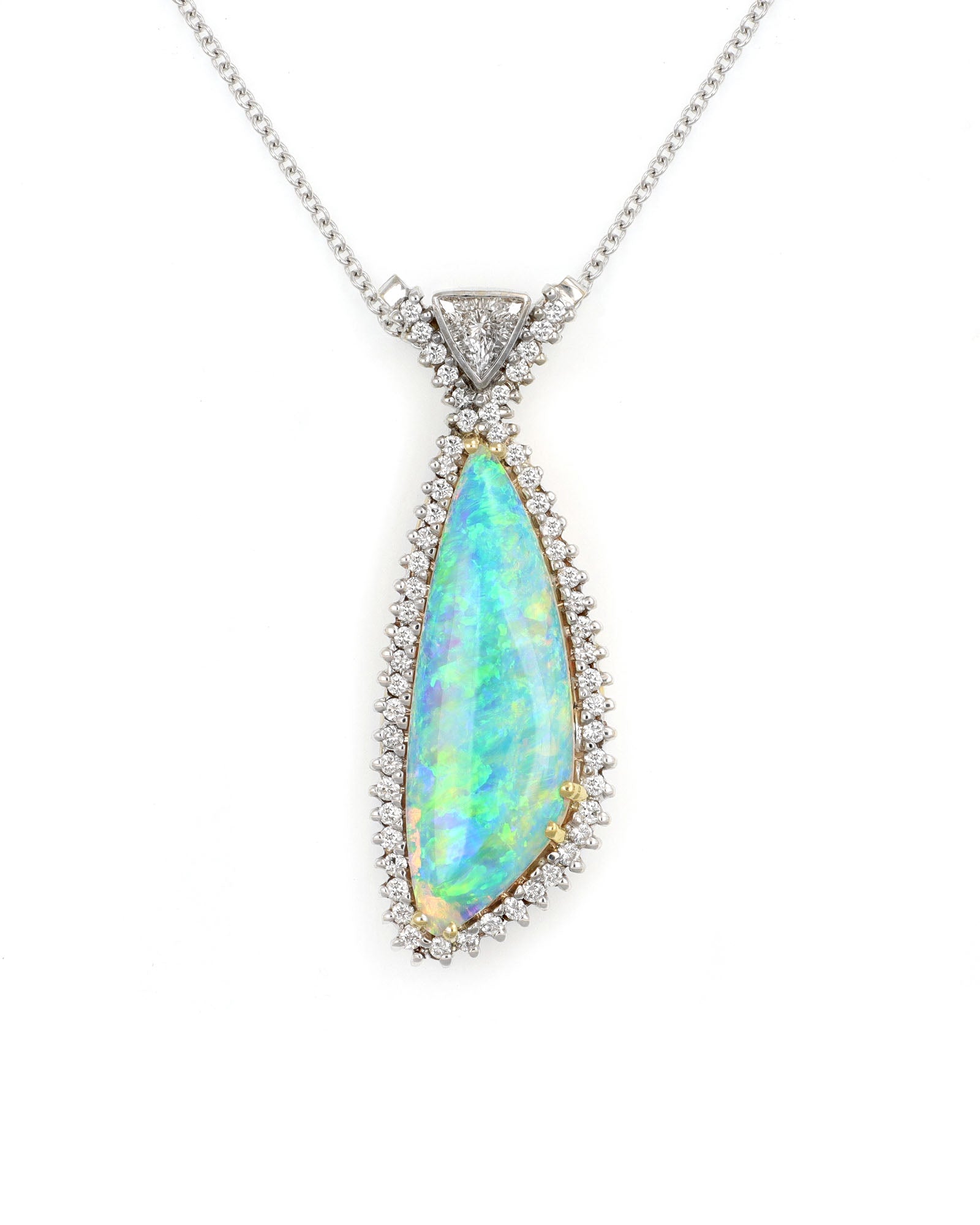 Free Form Opal with Diamond Accents