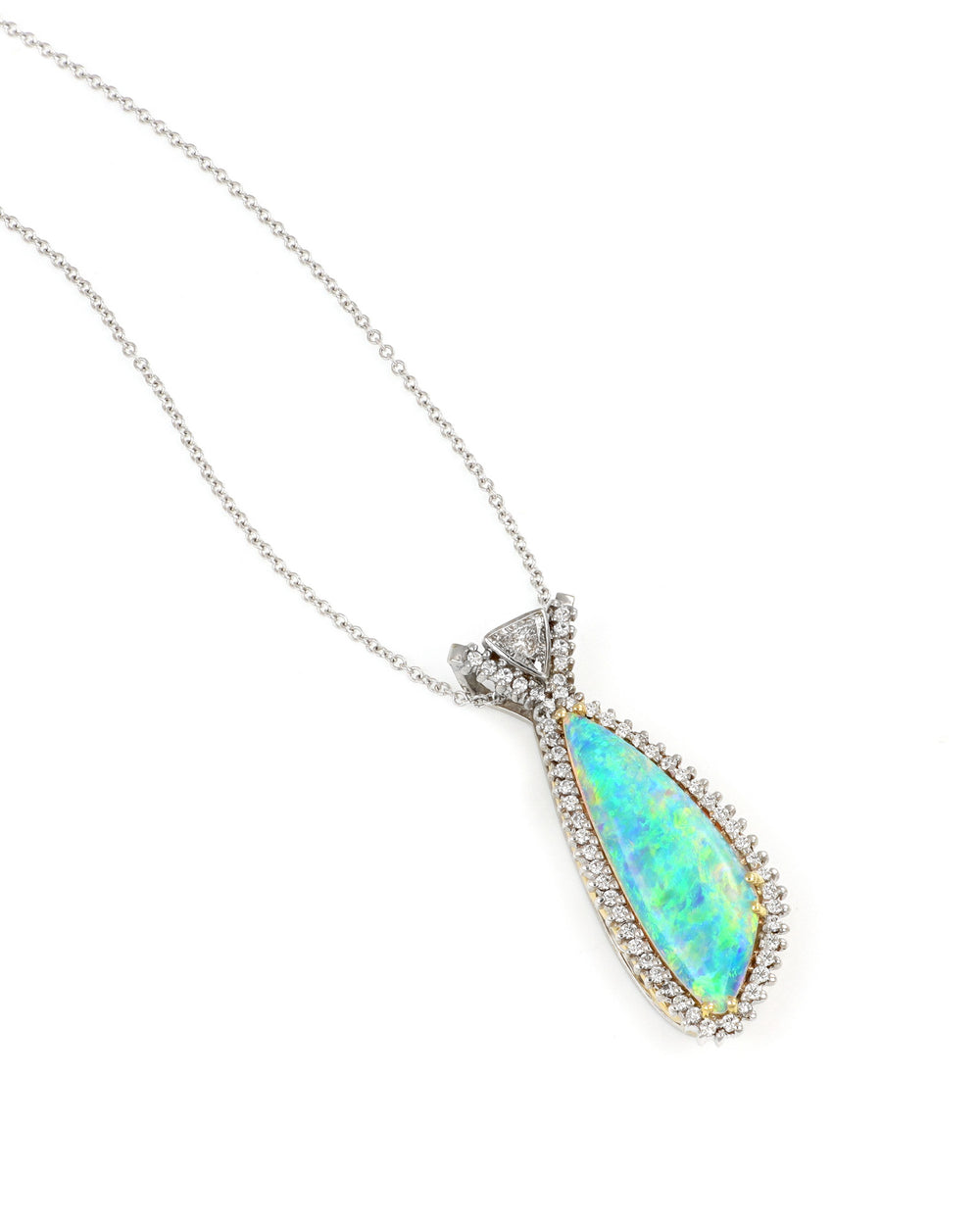 Free Form Opal with Diamond Accents