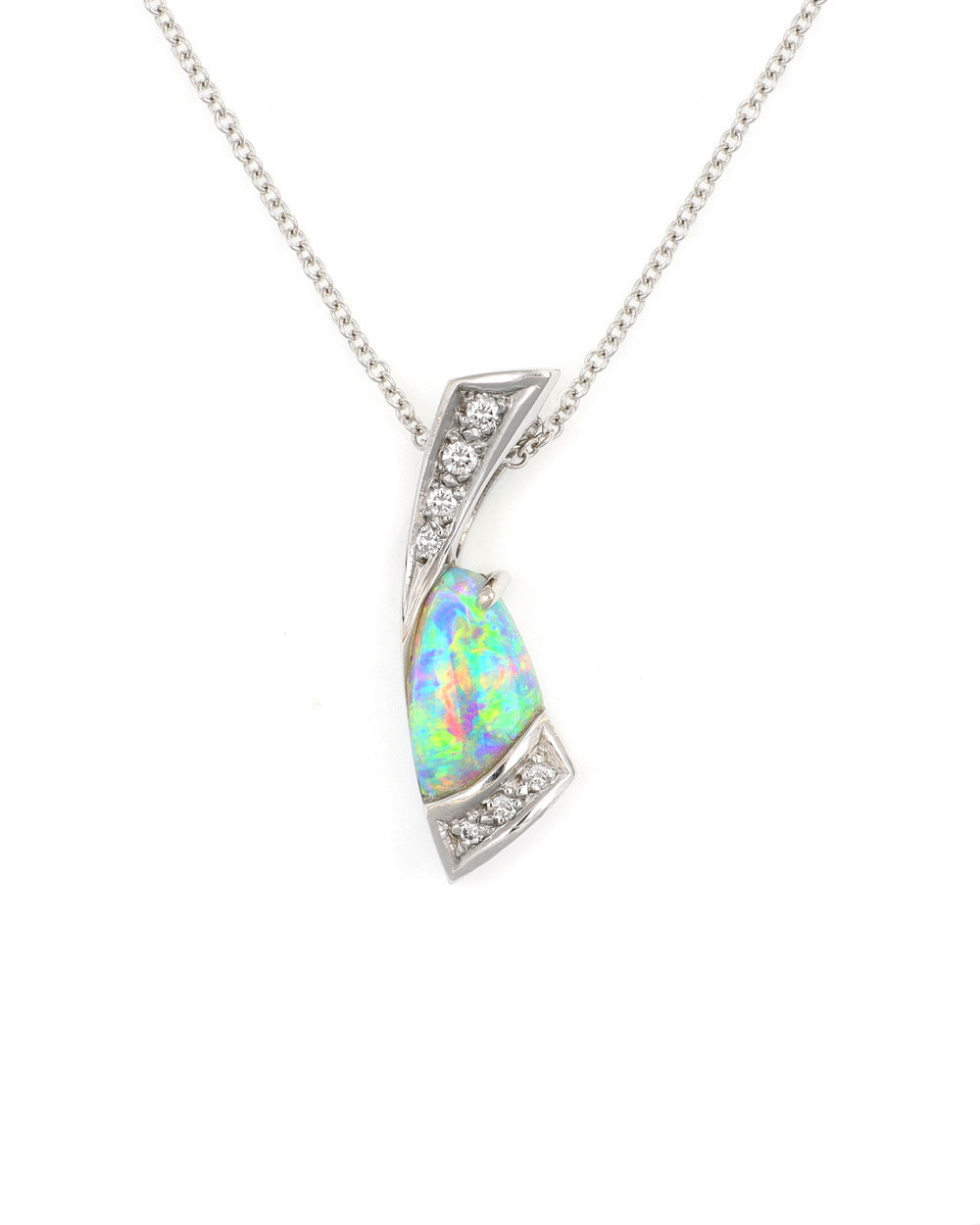 Free Form Opal with Diamond Accents