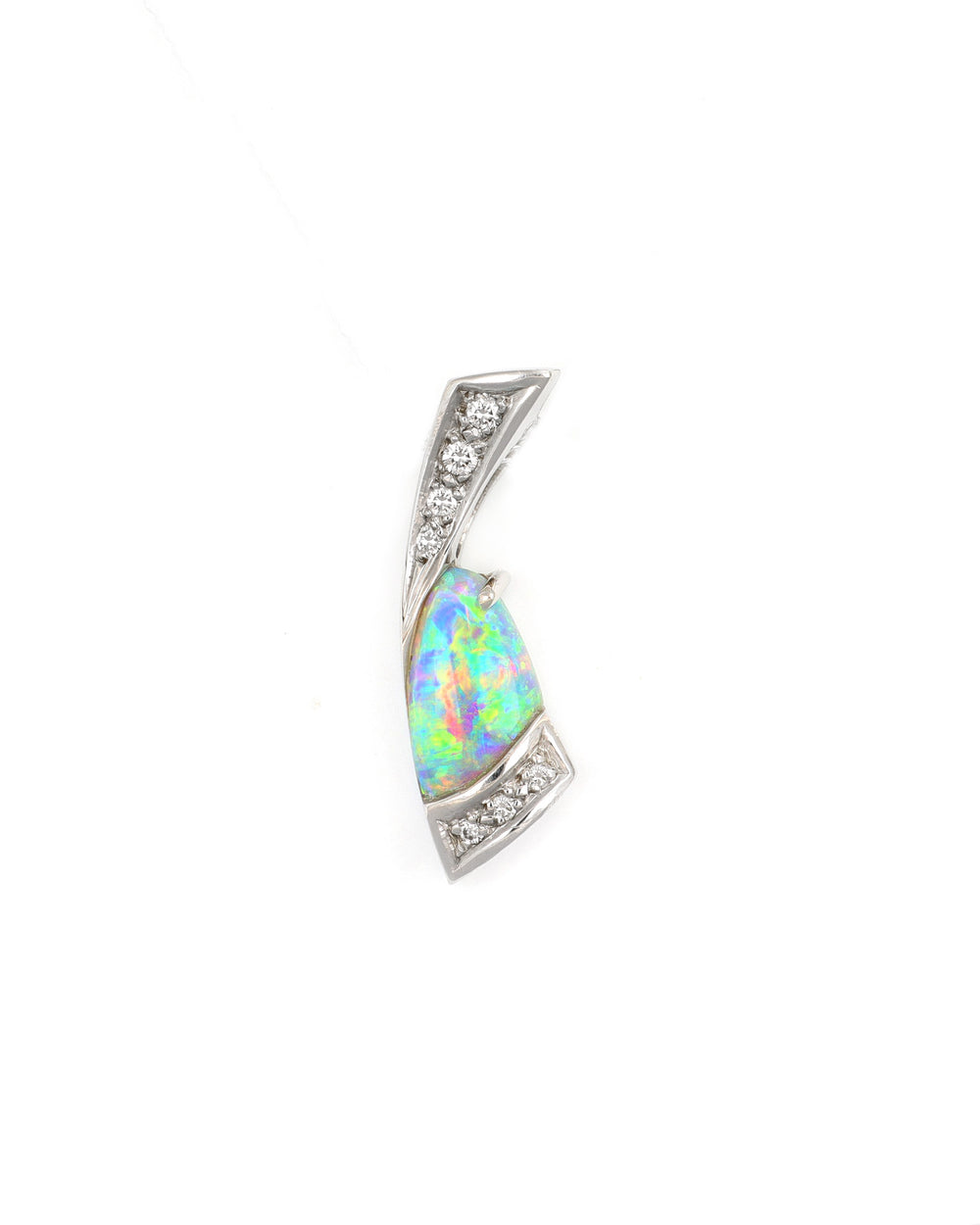 Free Form Opal with Diamond Accents