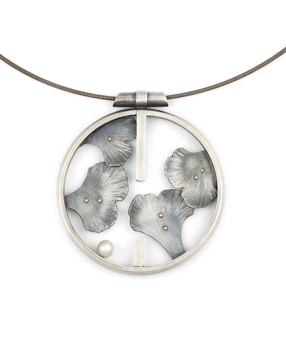 Round Framed Ginko Necklace