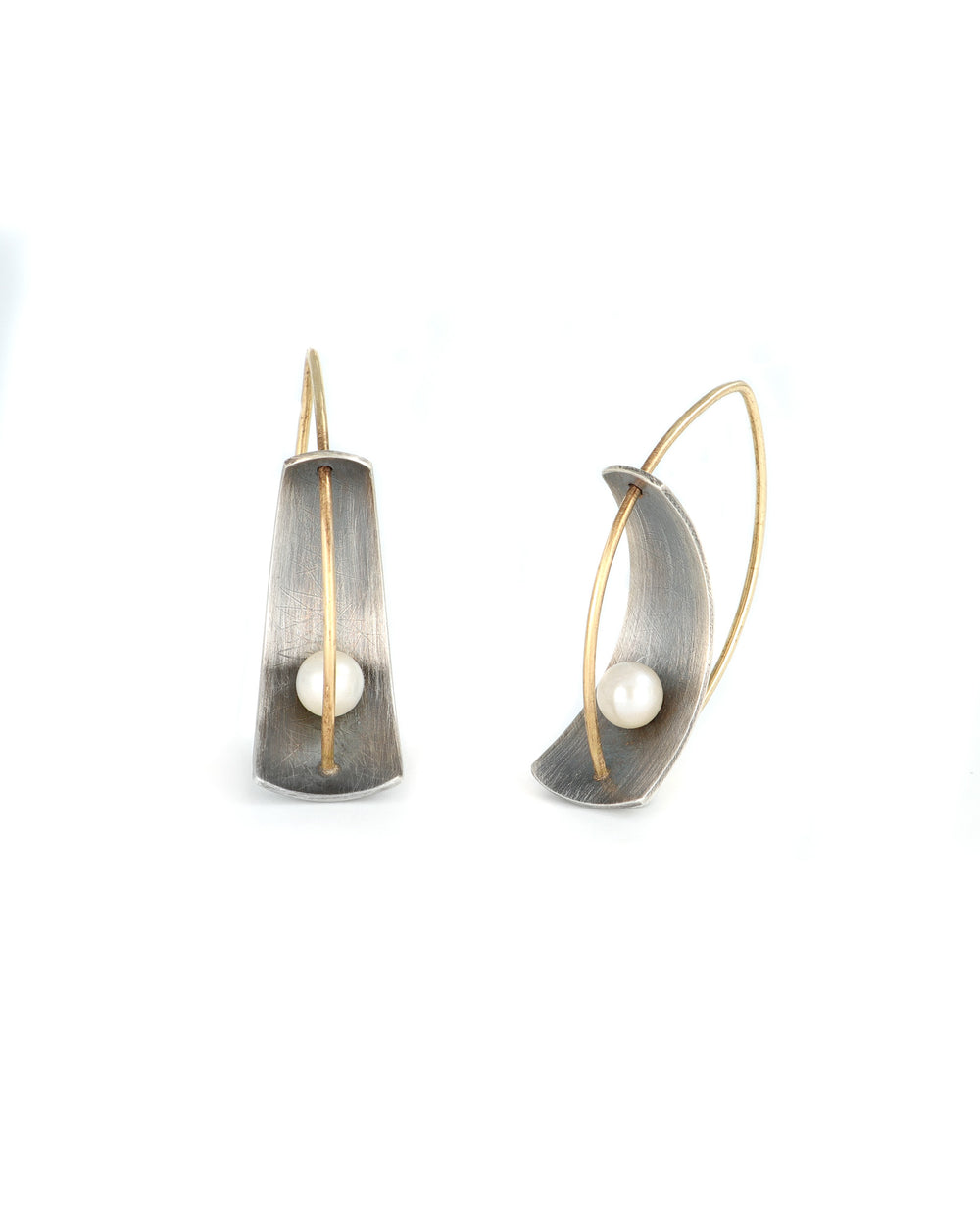 Small Axe Arc Pearl Earrings