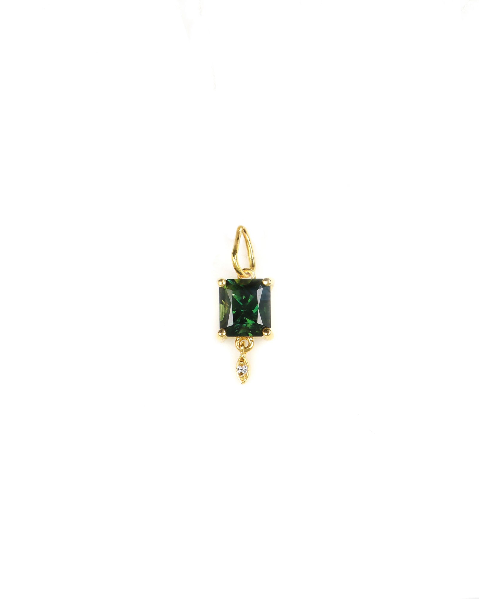Green Sapphire & Diamond Accent Pendant