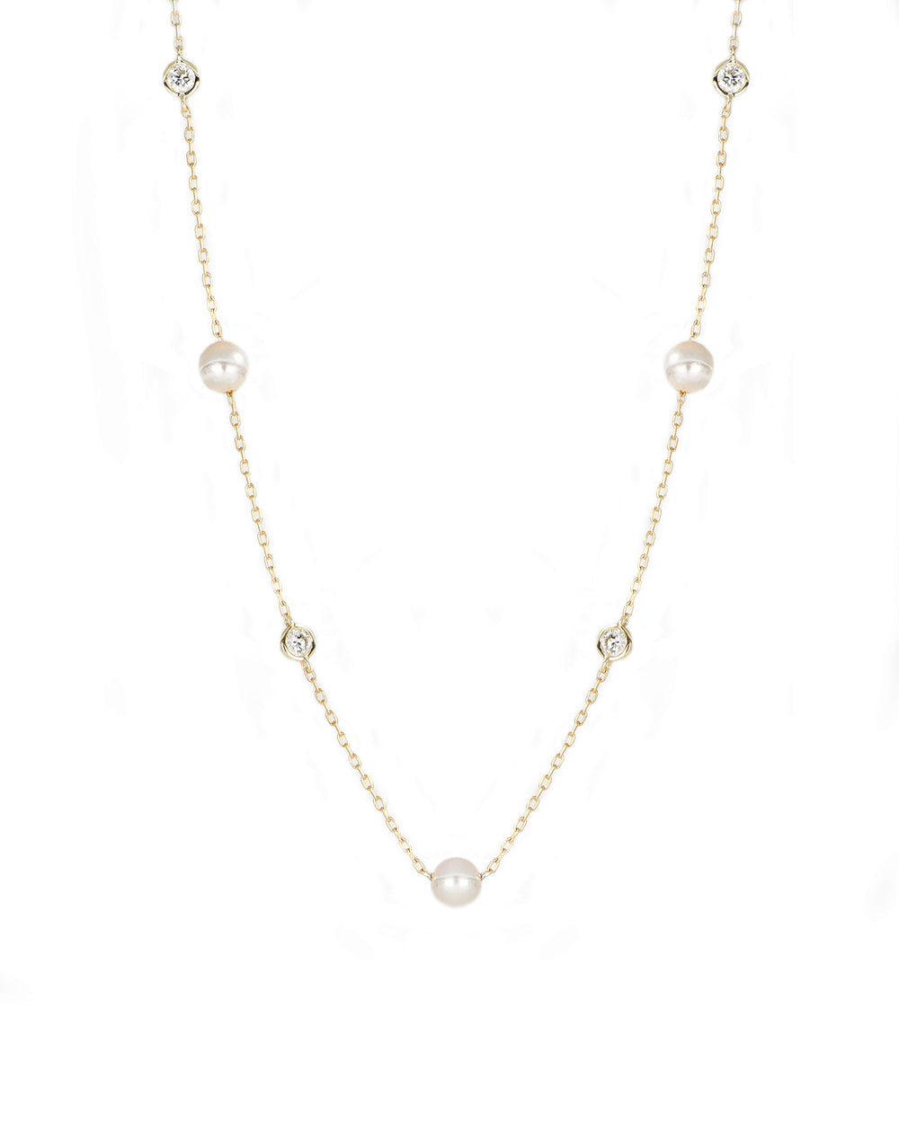 Akoya Pearl and Diamond Necklace