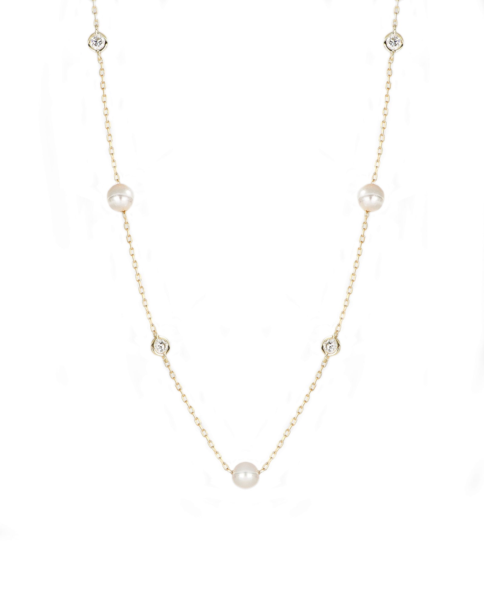Akoya Pearl and Diamond Necklace