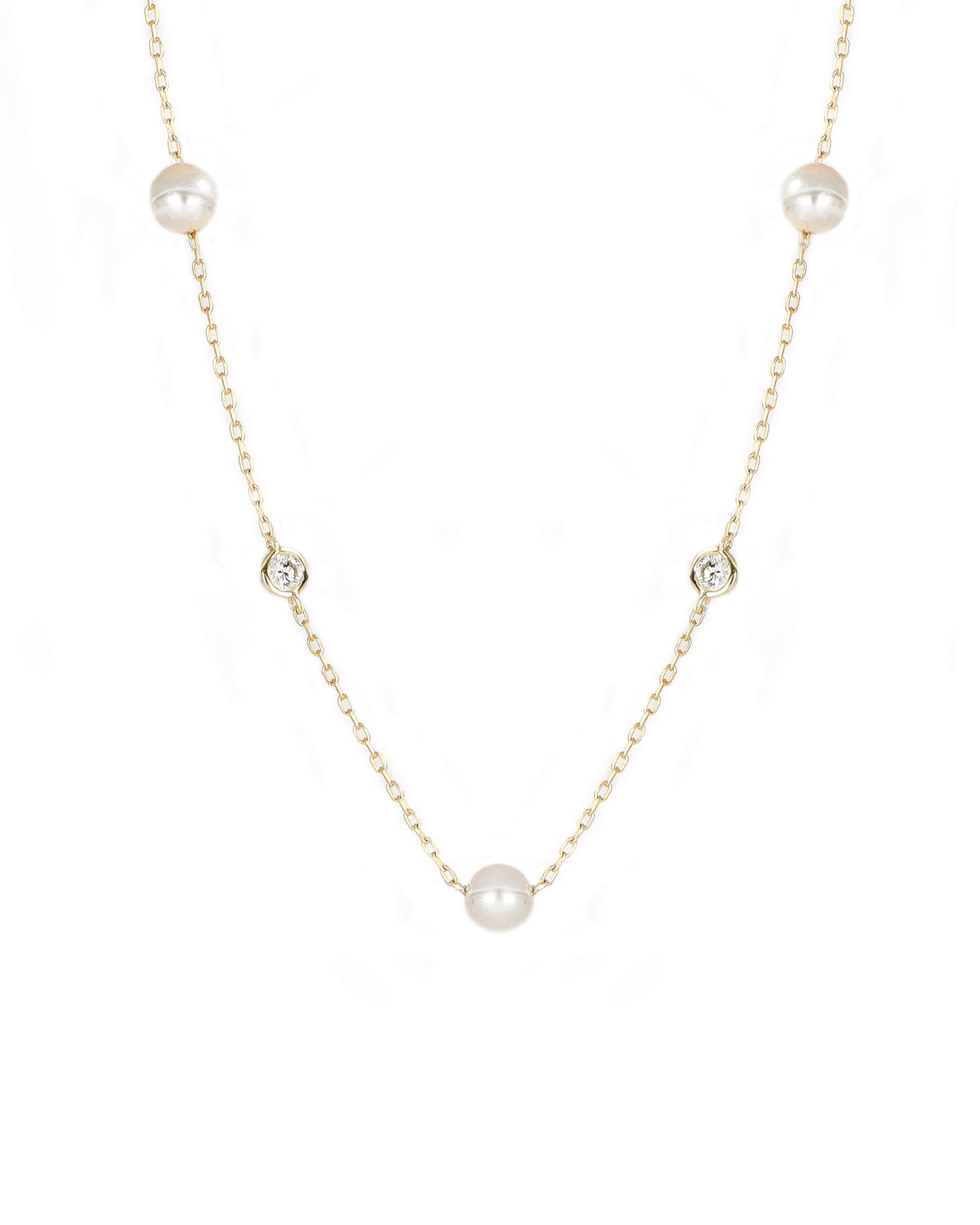 Akoya Pearl and Diamond Necklace