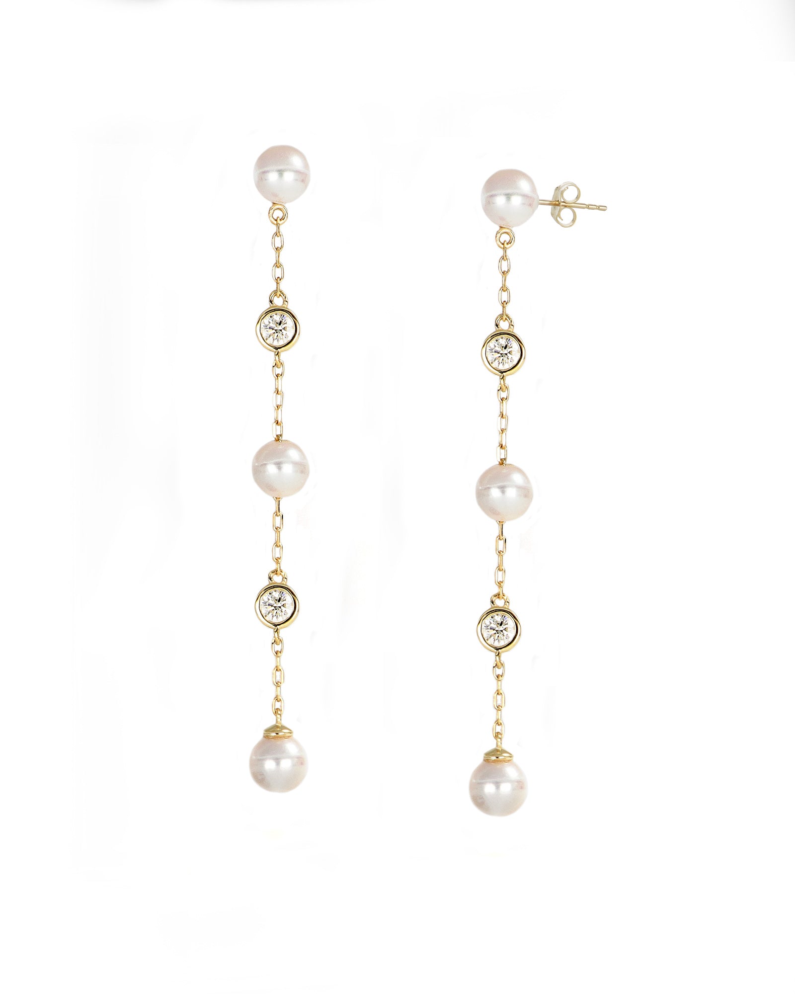 Akoya Pearl and Diamond Earrings