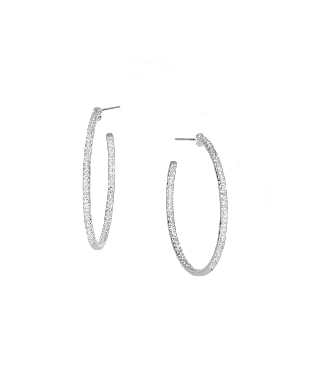 Natural Diamond Hoop Earrings