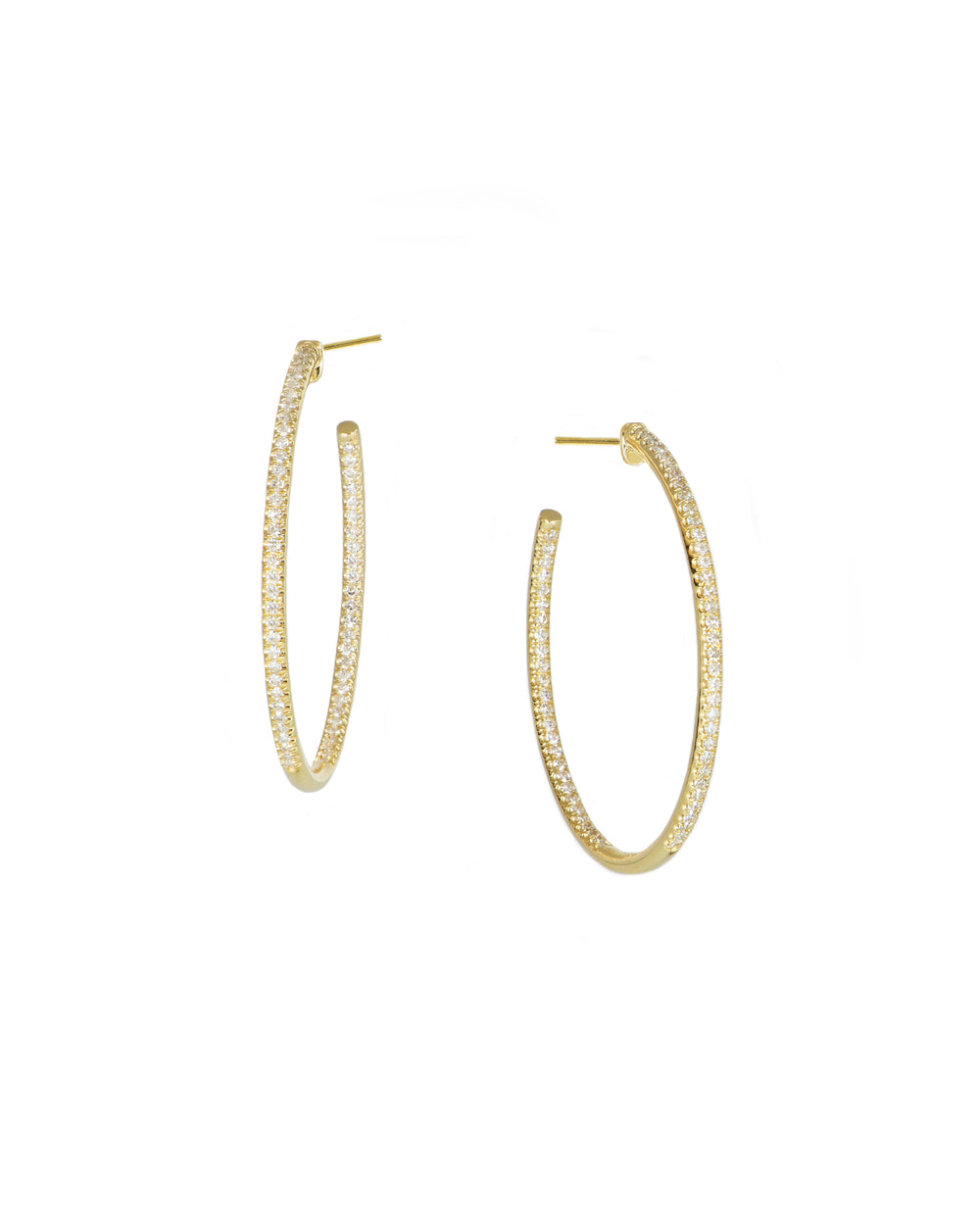 Natural Diamond Hoop Earrings