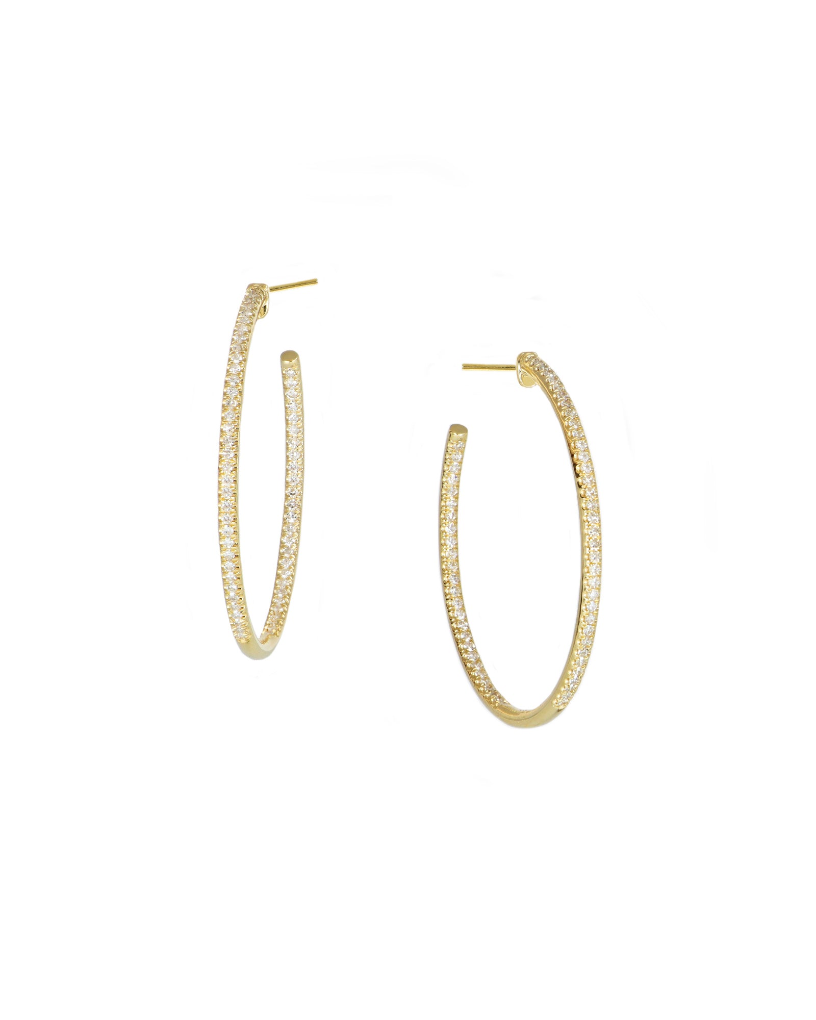 Natural Diamond Hoop Earrings