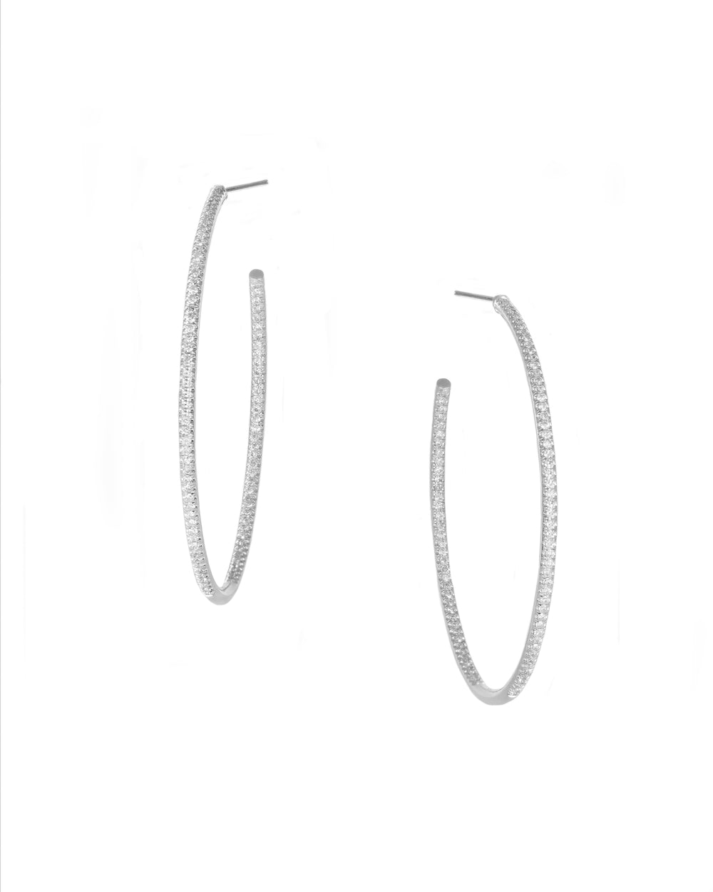 Natural Diamond Hoop Earrings