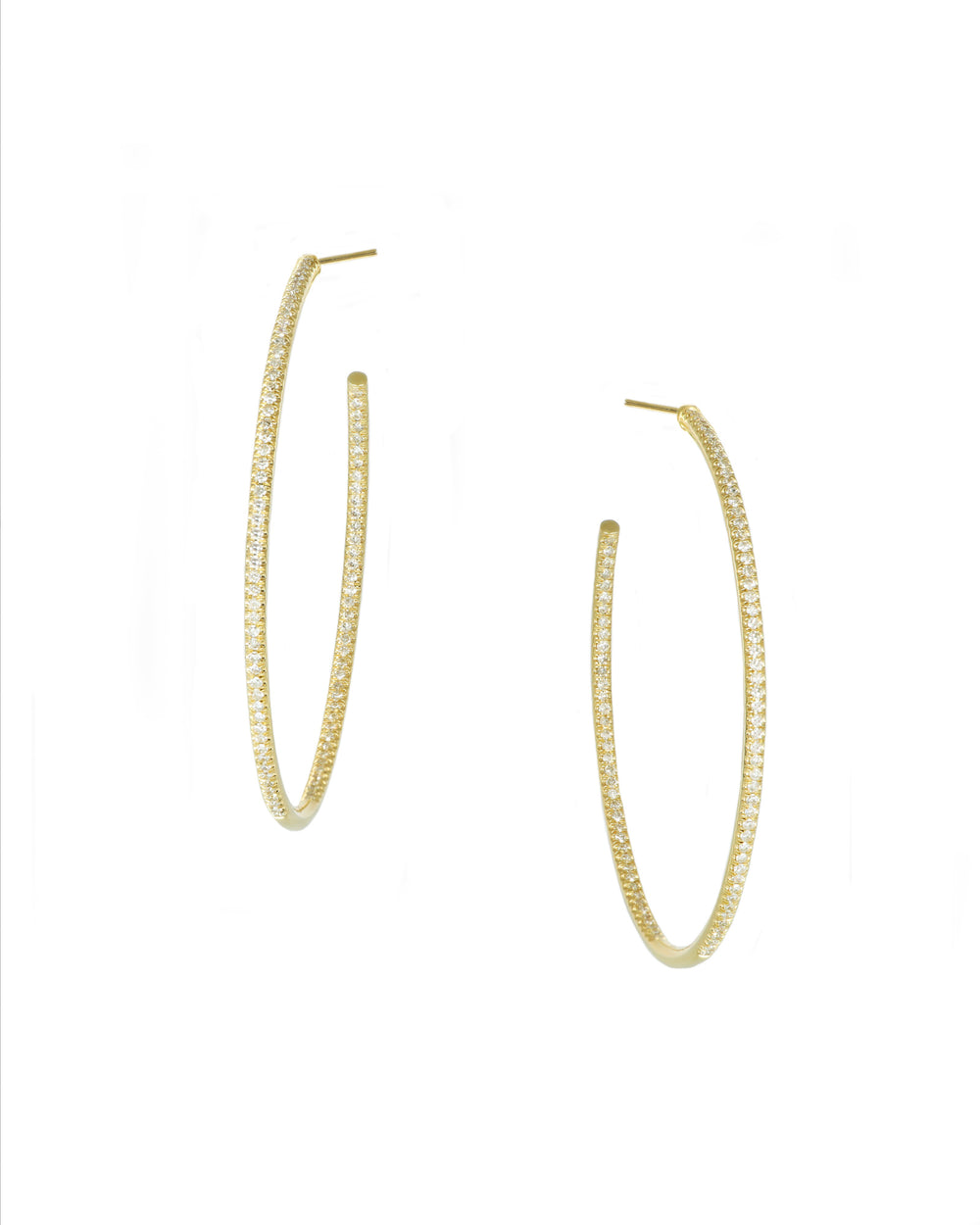 Natural Diamond Hoop Earrings