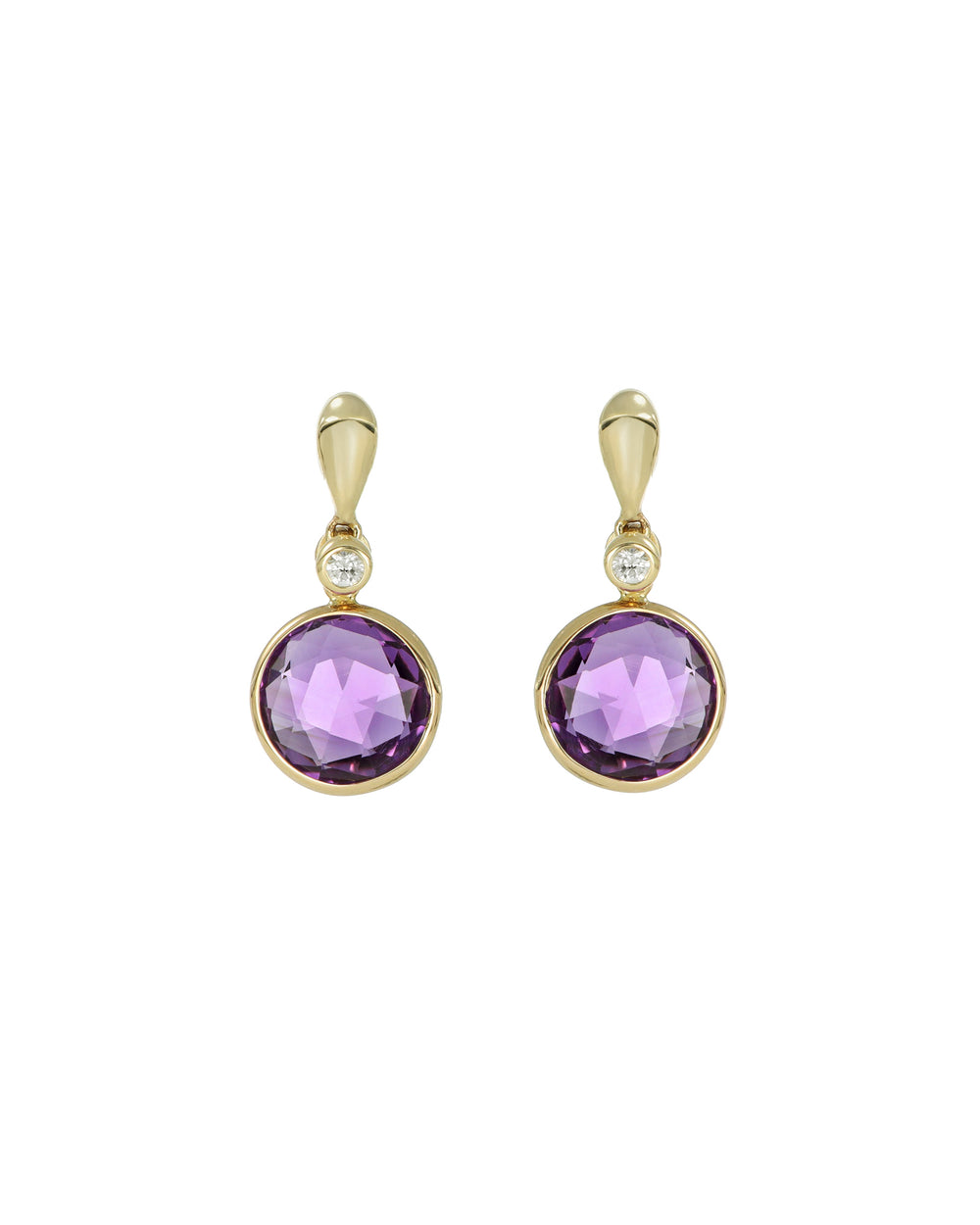 Diamond and Amethyst Earrings