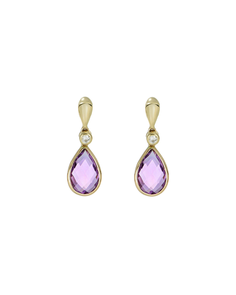 Diamond and Amethyst Earrings