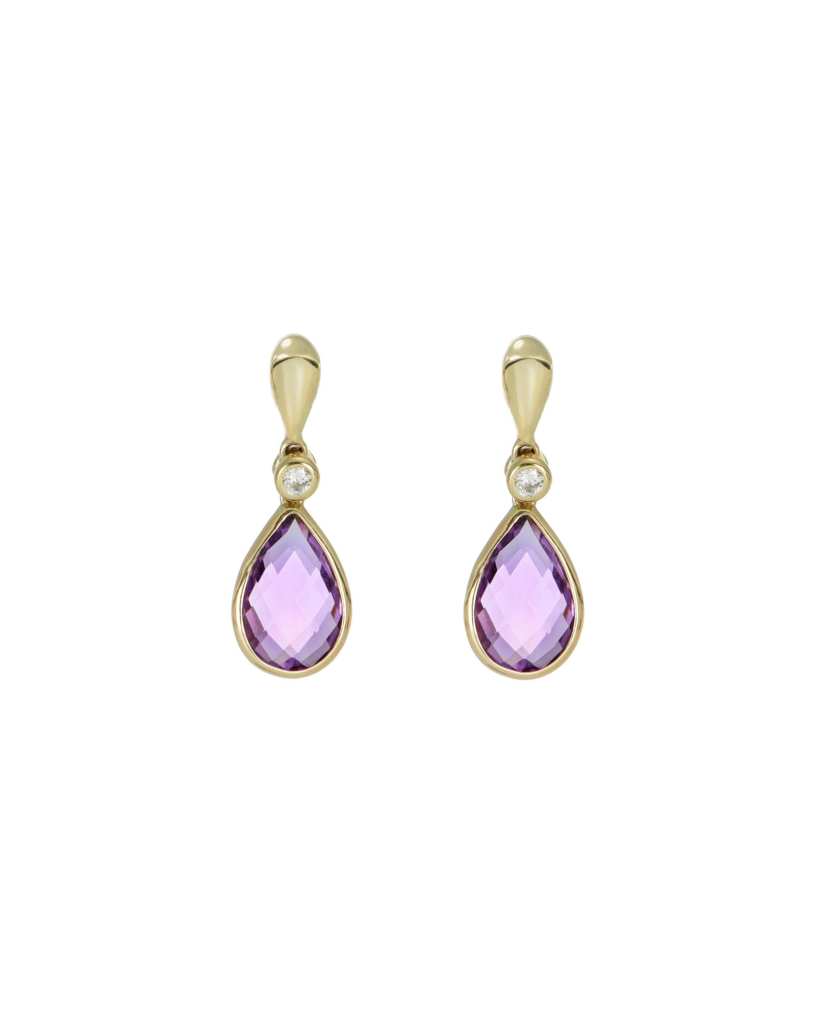 Diamond and Amethyst Earrings