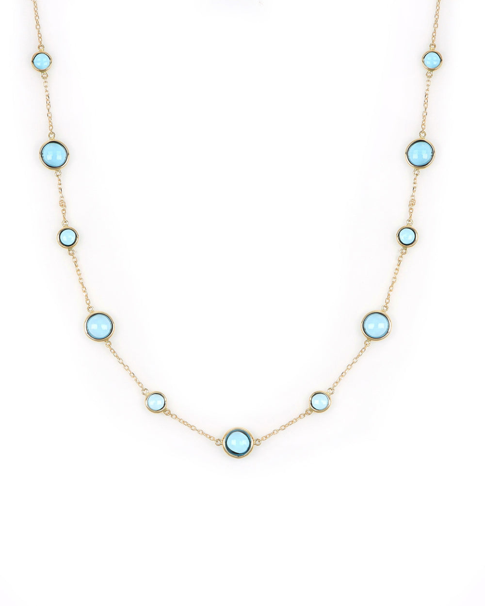 Blue Topaz Station Necklace