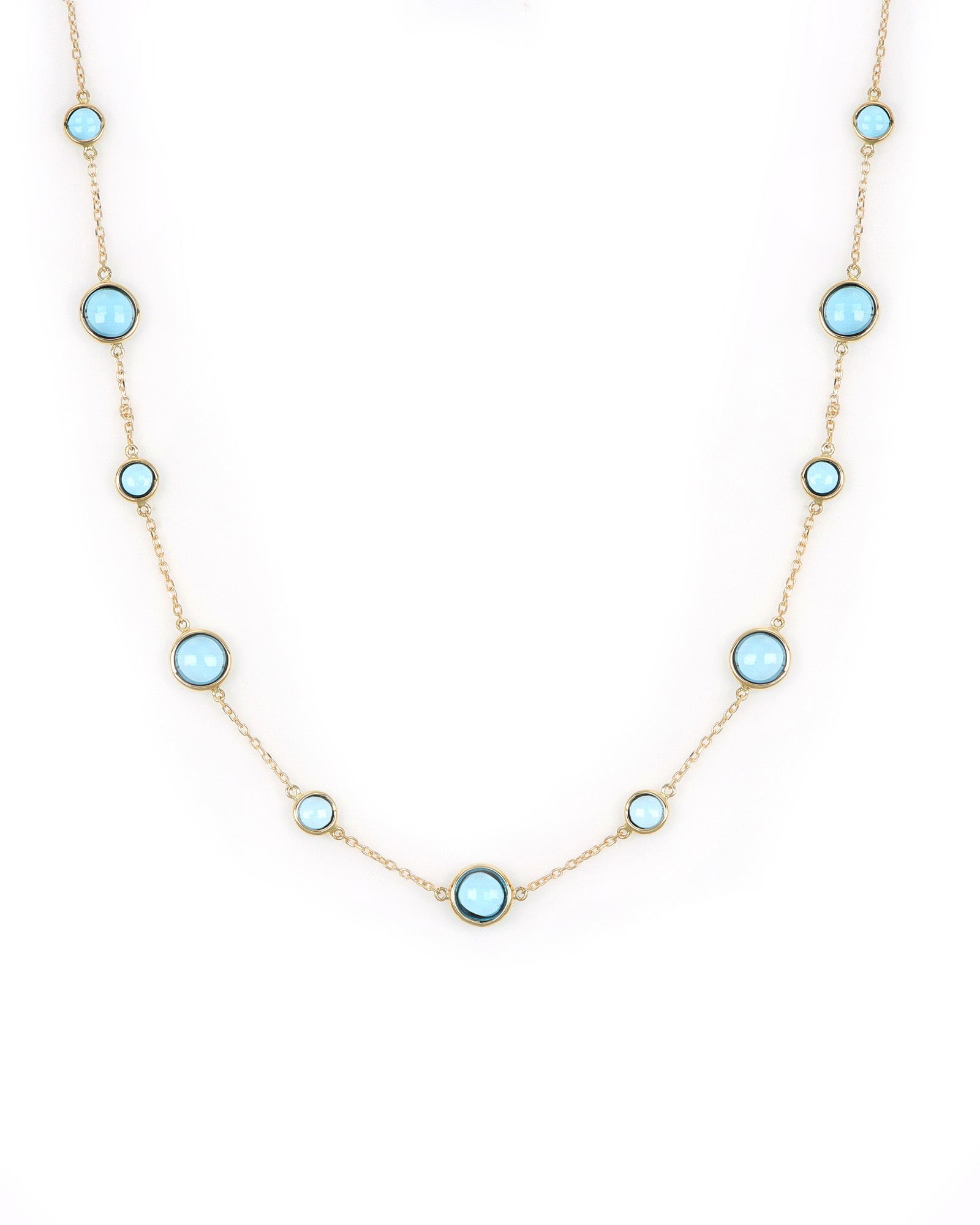 Blue Topaz Station Necklace