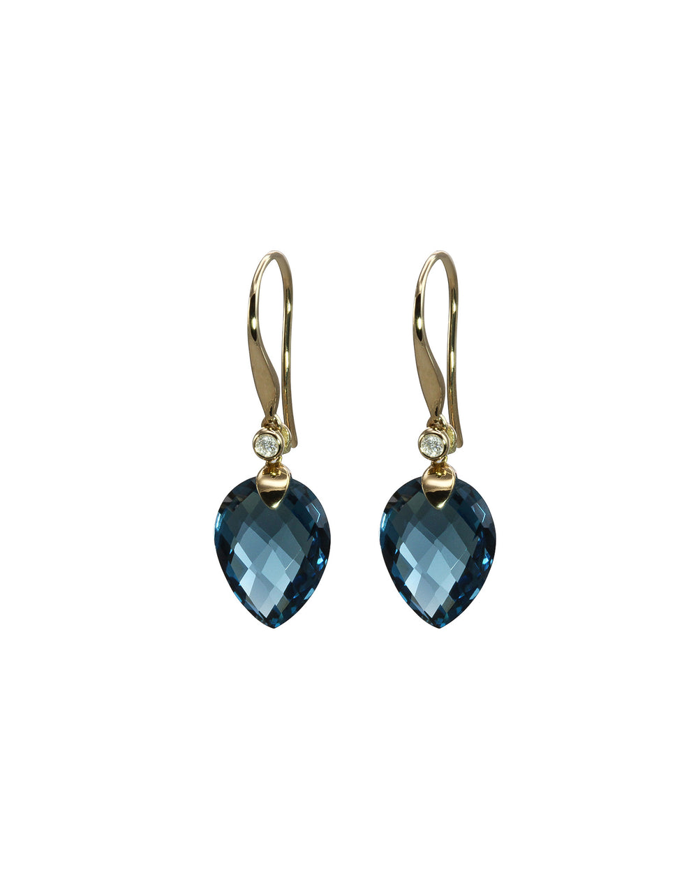 Diamond and London Blue Topaz Earrings