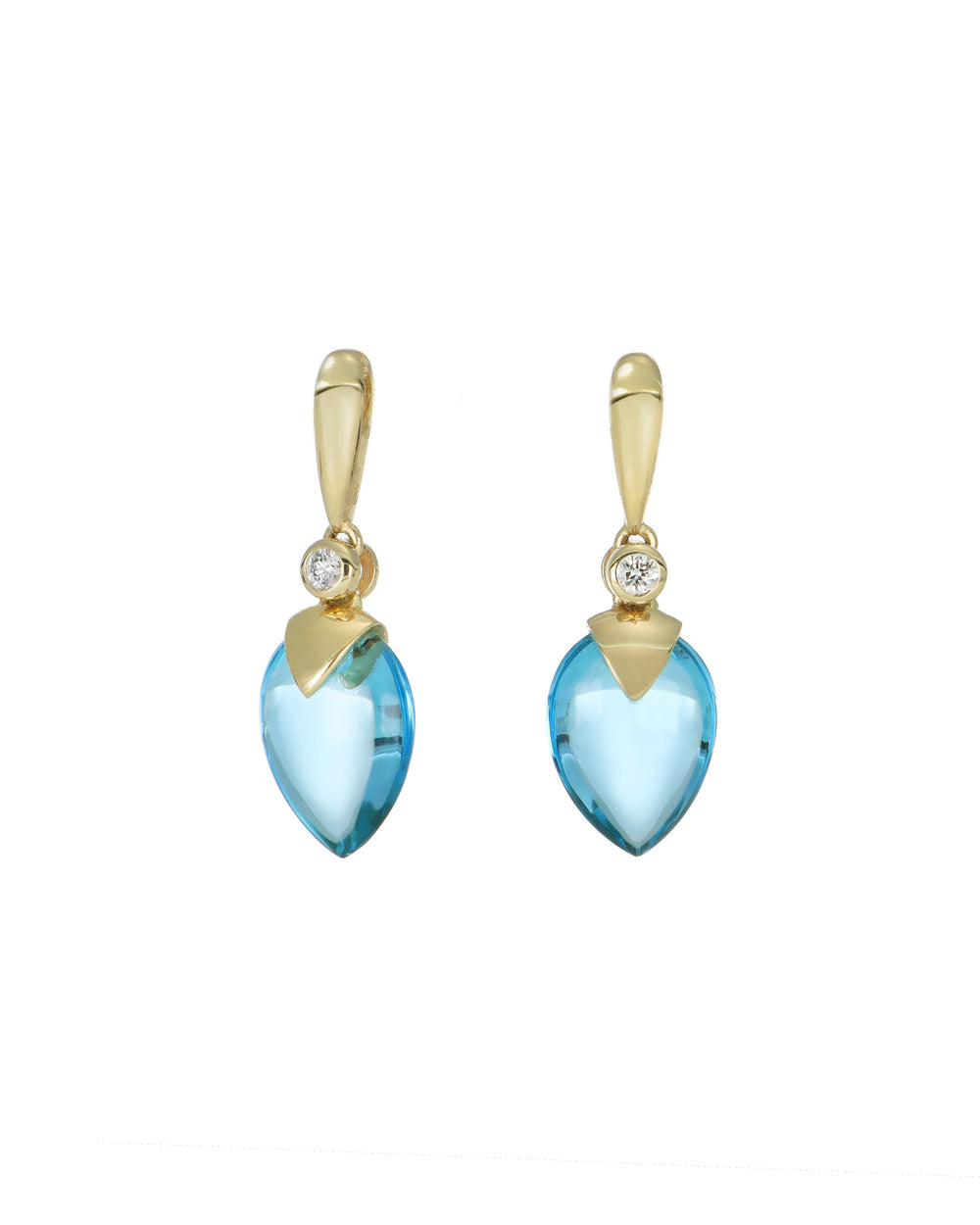Swiss Blue Topaz Pear Drop Earrings